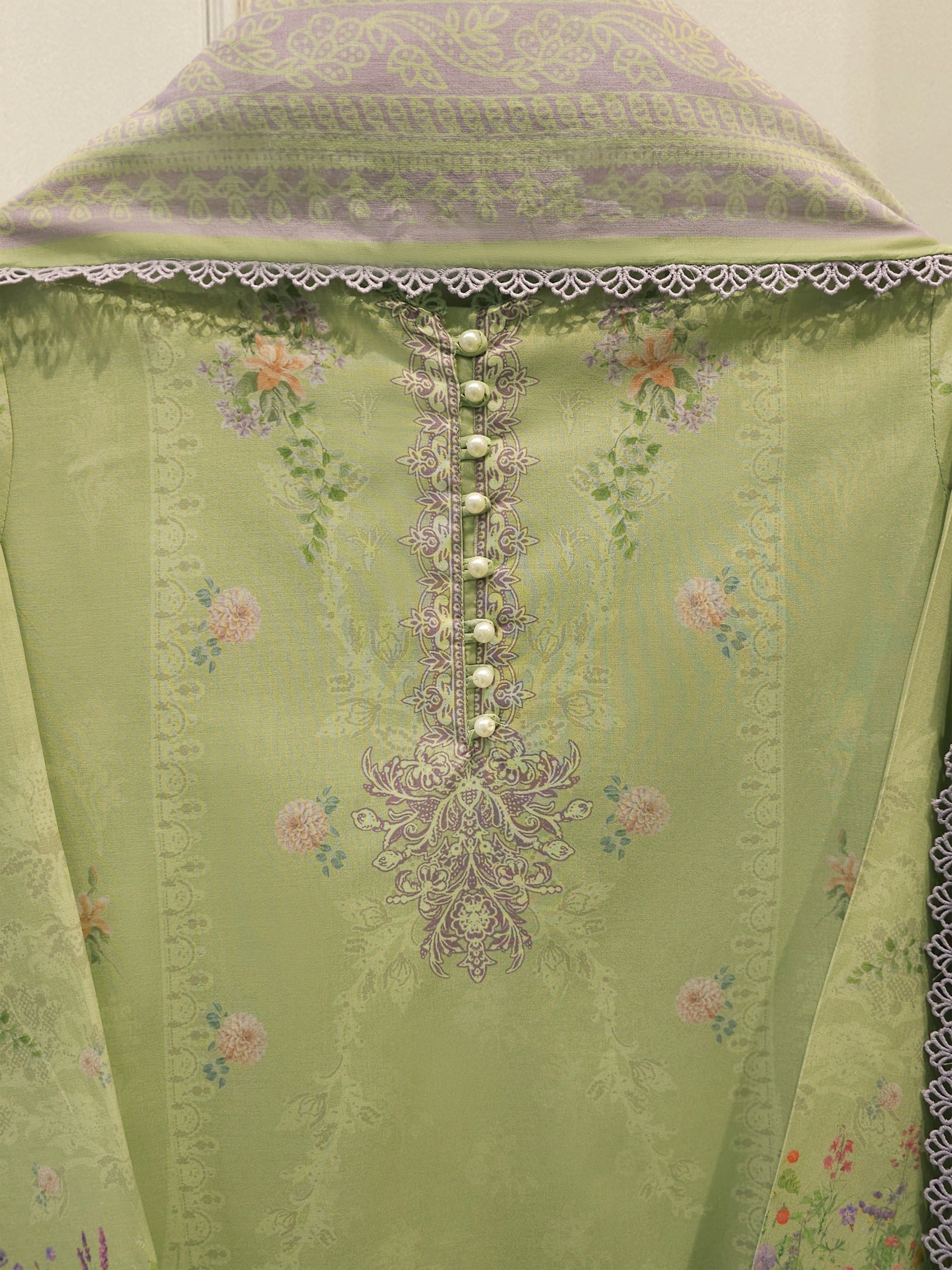 3 Piece - Digital Printed Cambric Suit S112983
