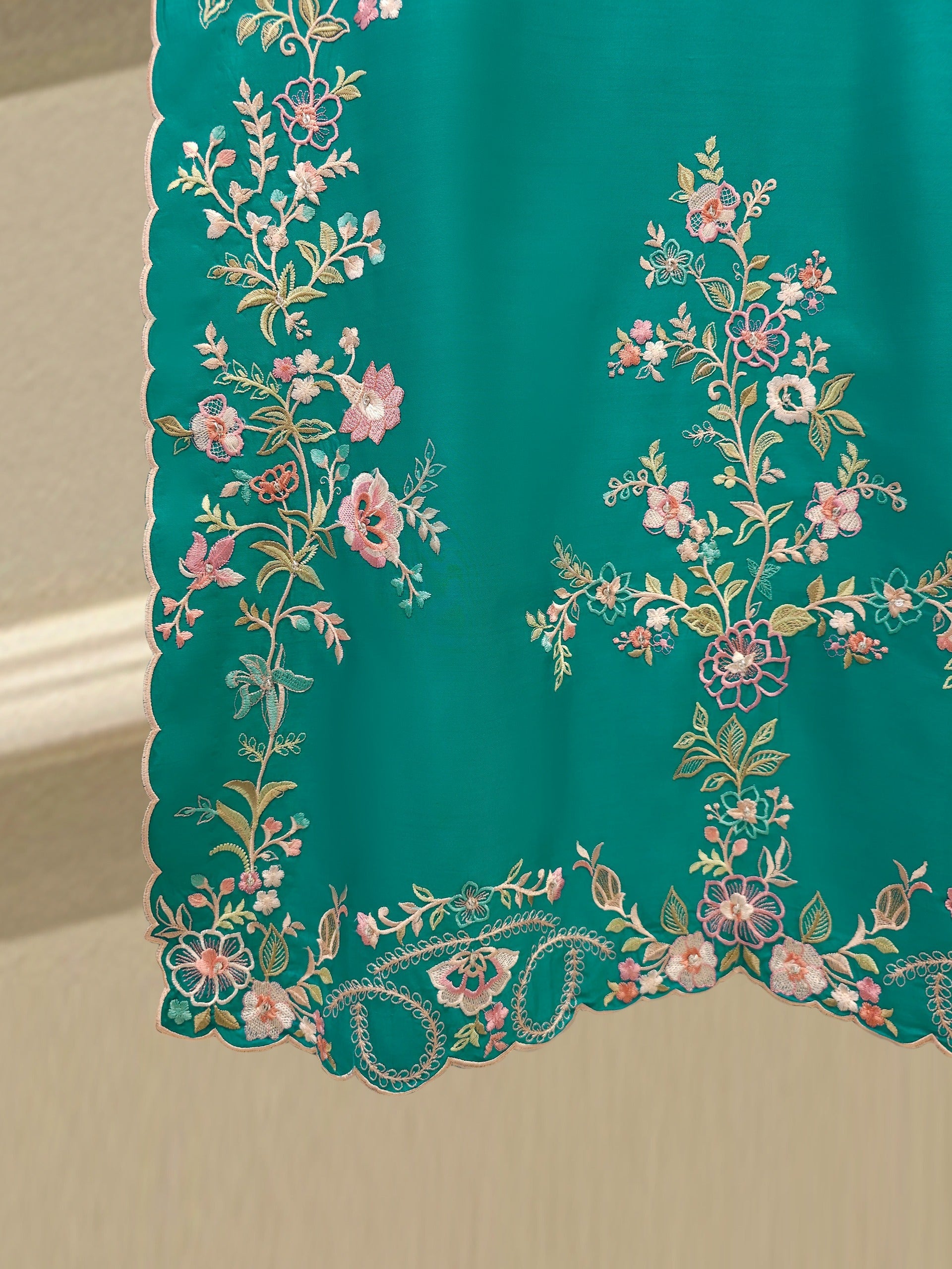 2 Piece- Pure Khaddi Silk Embroidered Suit S113007