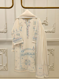 3 Piece - Embroidered Kora Cotton Suit  S113019