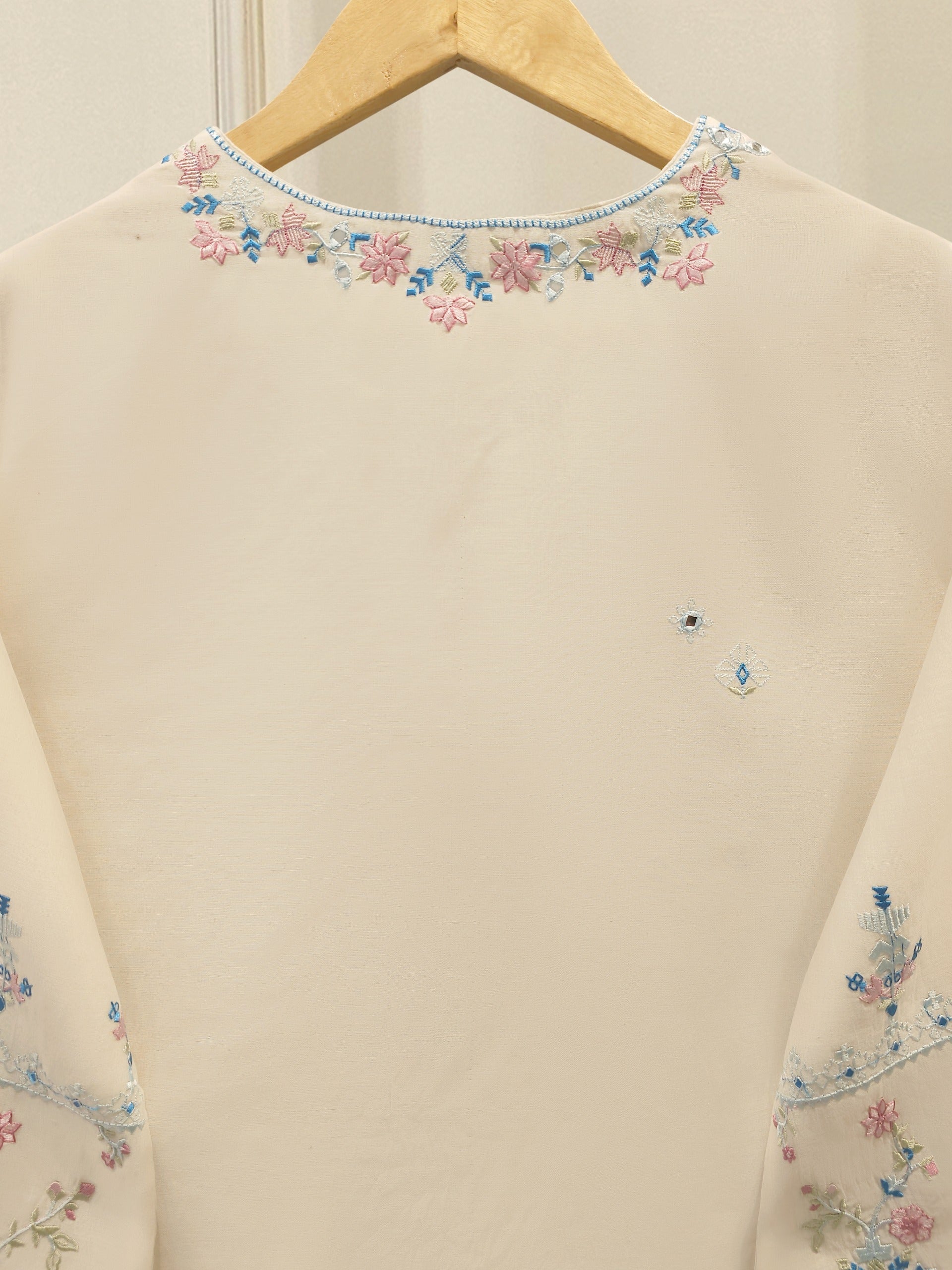 3 Piece - Embroidered Kora Cotton Suit  S113019