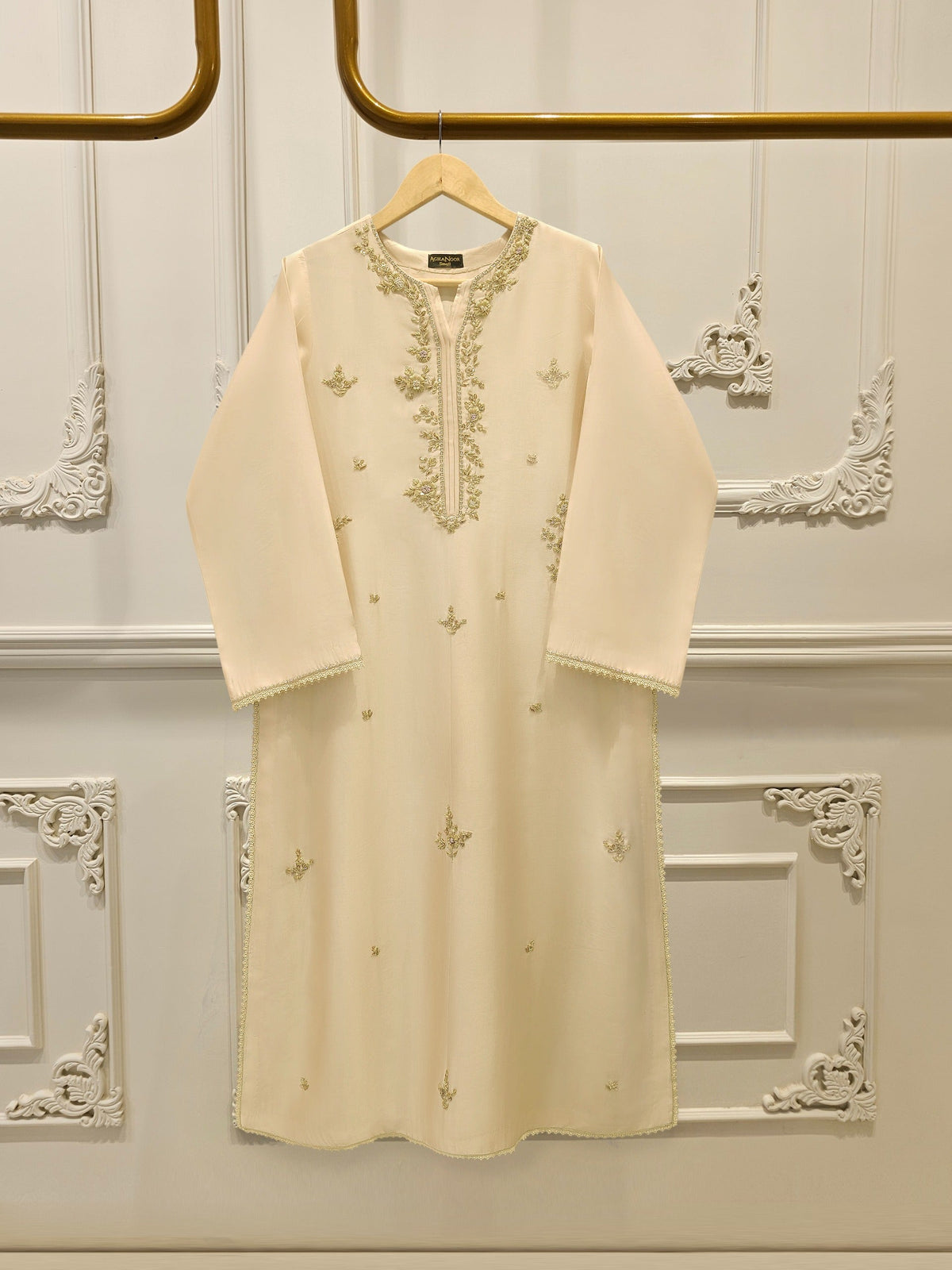 Pure Embroidered Sheesha Silk Shirt S113013