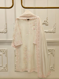 3 Piece - Pure Embroidered Cotton Net Suit S113079