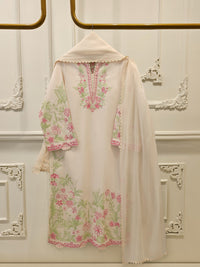 3 Piece - Embroidered Cambric Suit  S113083