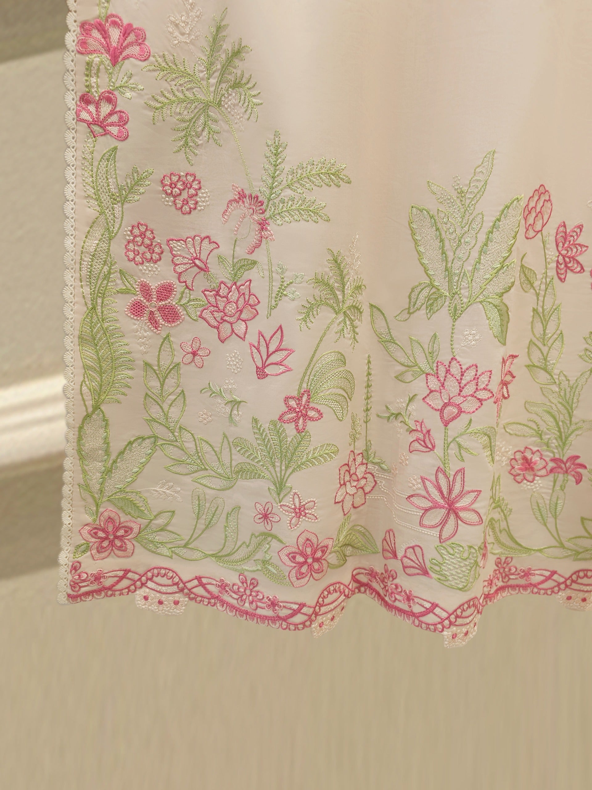 3 Piece - Embroidered Cambric Suit  S113083