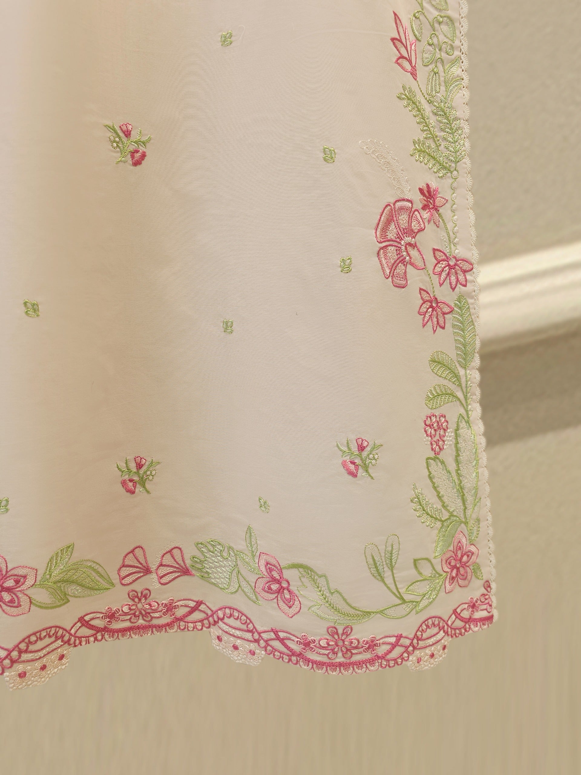 3 Piece - Embroidered Cambric Suit  S113083