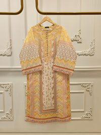Digital Printed Embroidered Cambric Shirt S113117