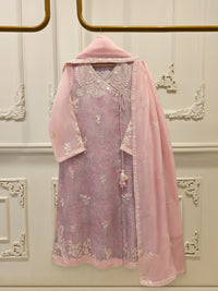 3 Piece - Pure Organza Embroidered Suit S113120