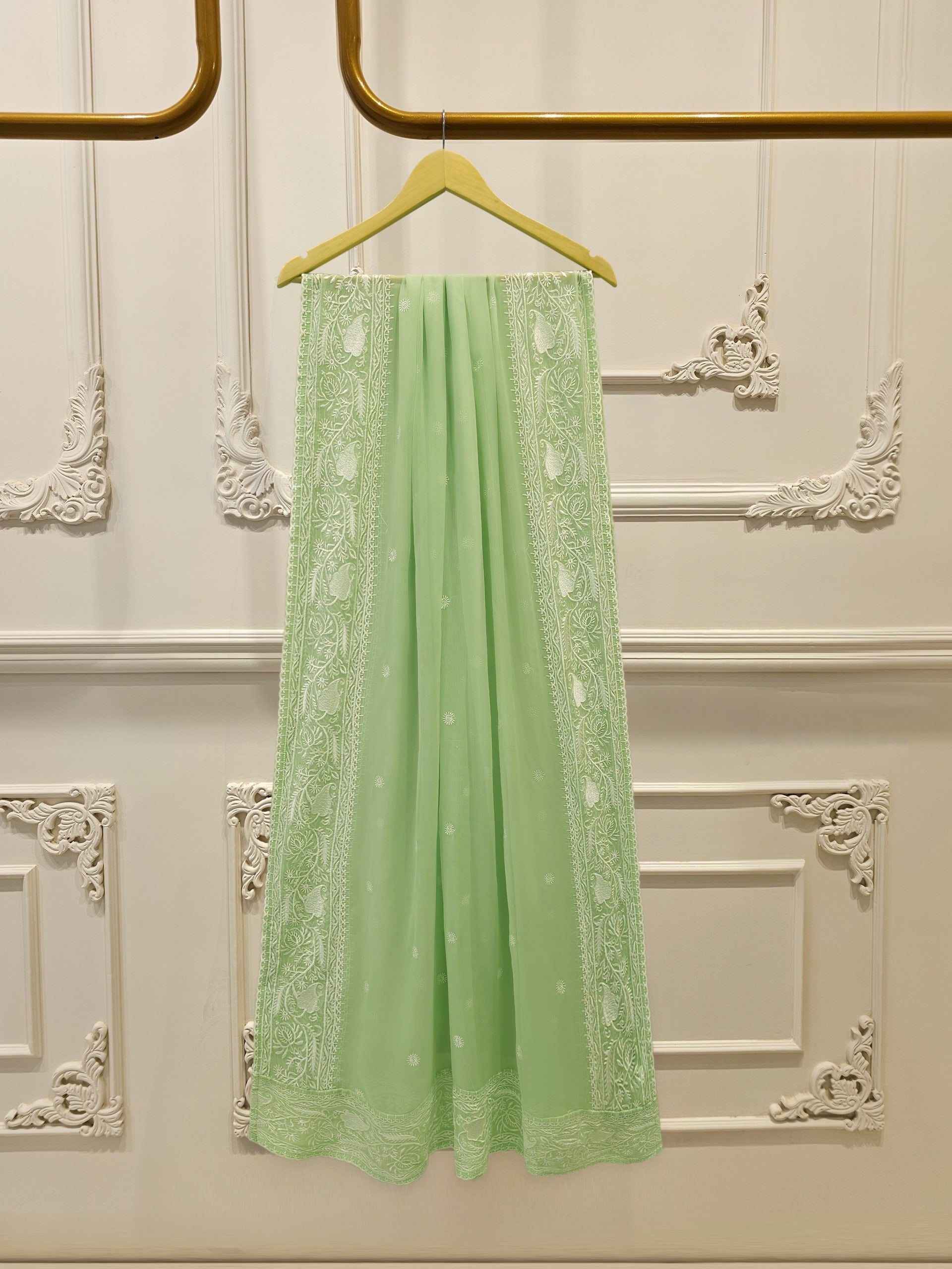 3 Piece - Pure Embroidered Cotton Net Suit S113241