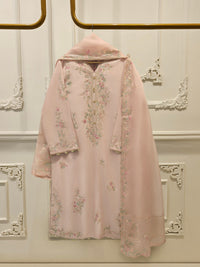 3 Piece- Pure Sheesha Silk Embroidered Suit S113387