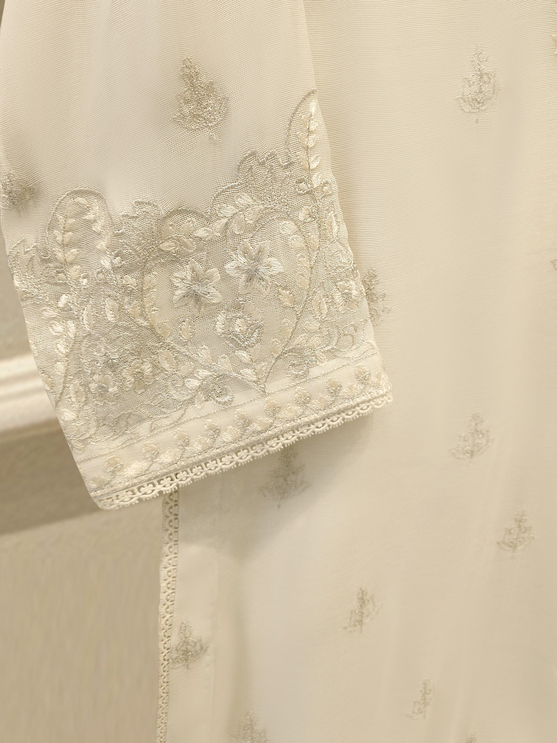 3 Piece - Pure Embroidered Cotton Net Suit S113419
