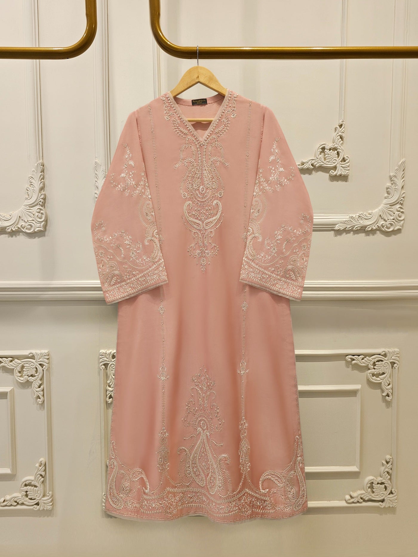 Pure Embroidered Sheesha Silk Shirt S113447