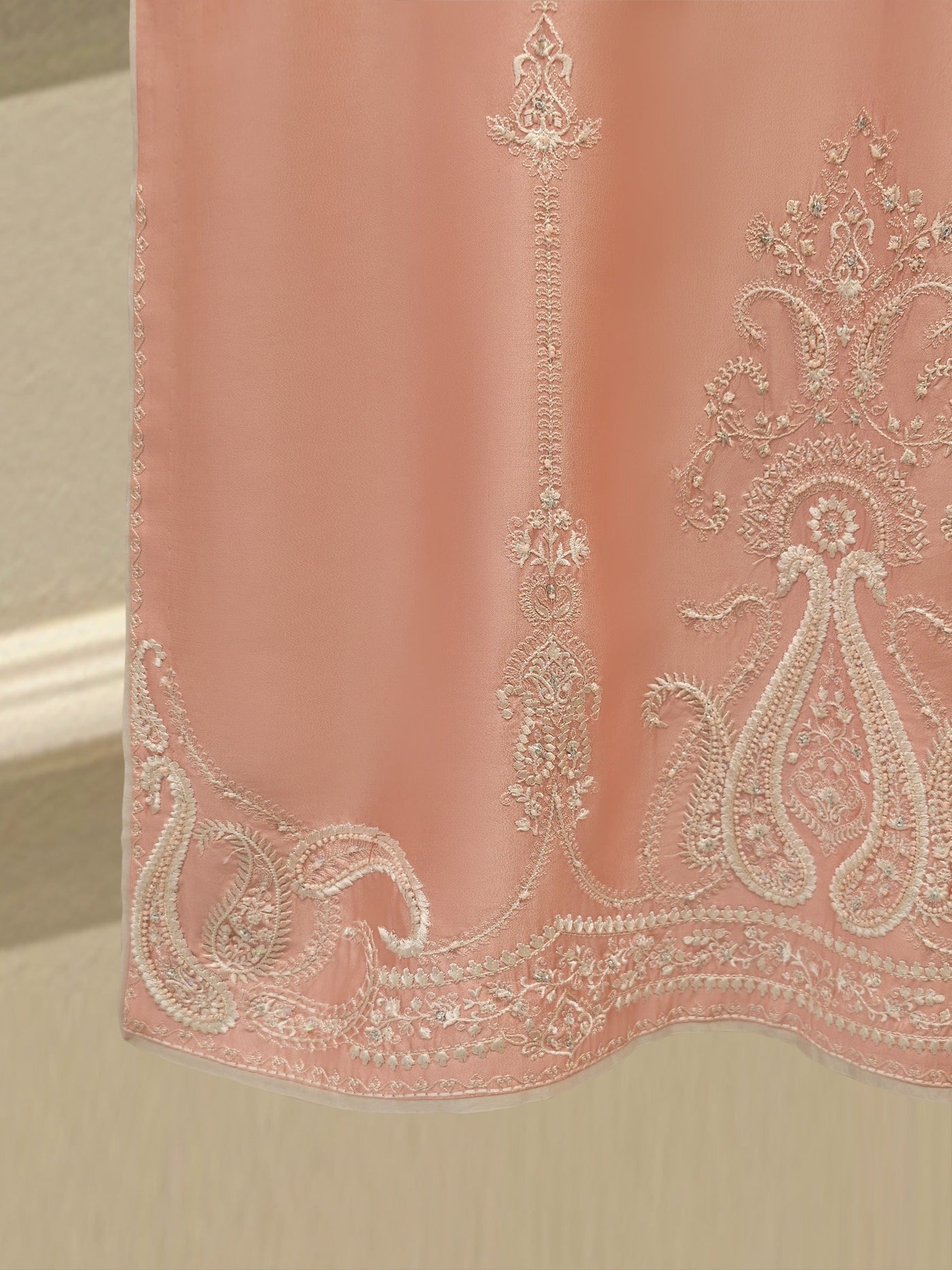 Pure Embroidered Sheesha Silk Shirt S113447