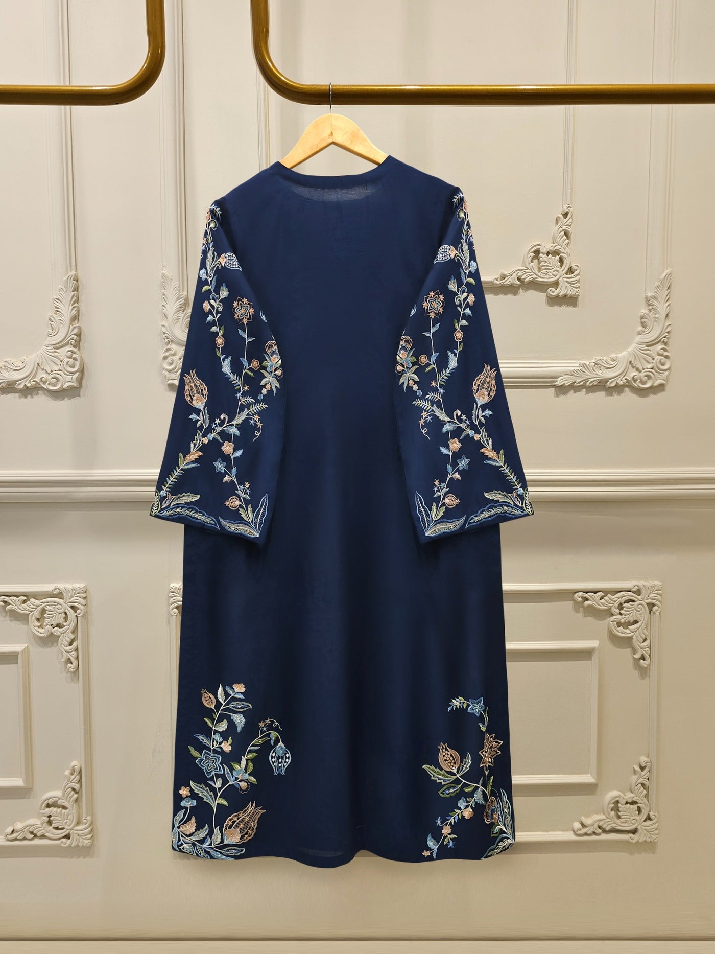 3 Piece- Pure Khadi Silk Embroidered Suit S113446