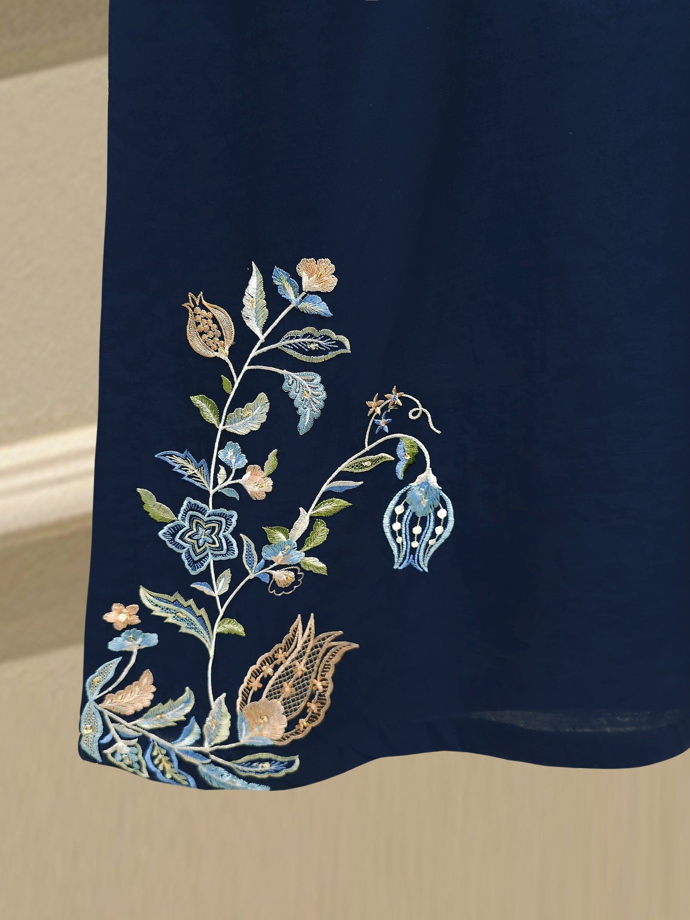 3 Piece- Pure Khadi Silk Embroidered Suit S113446