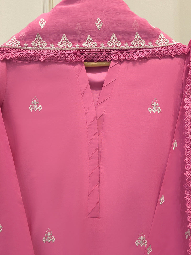3 Piece - Pure Embroidered  Cambric Suit S113417