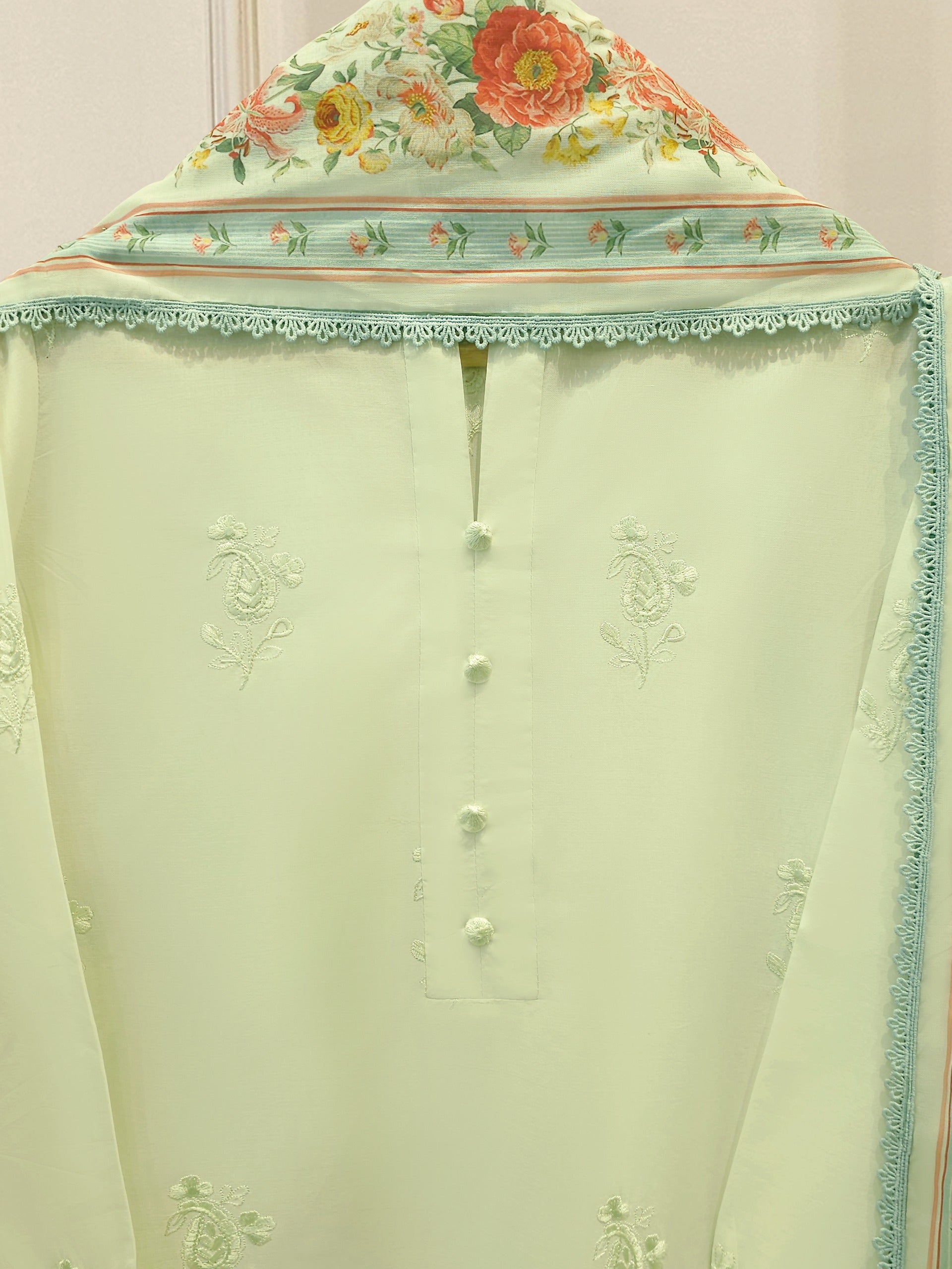 3 Piece - Embroidered Cambric Suit S113490