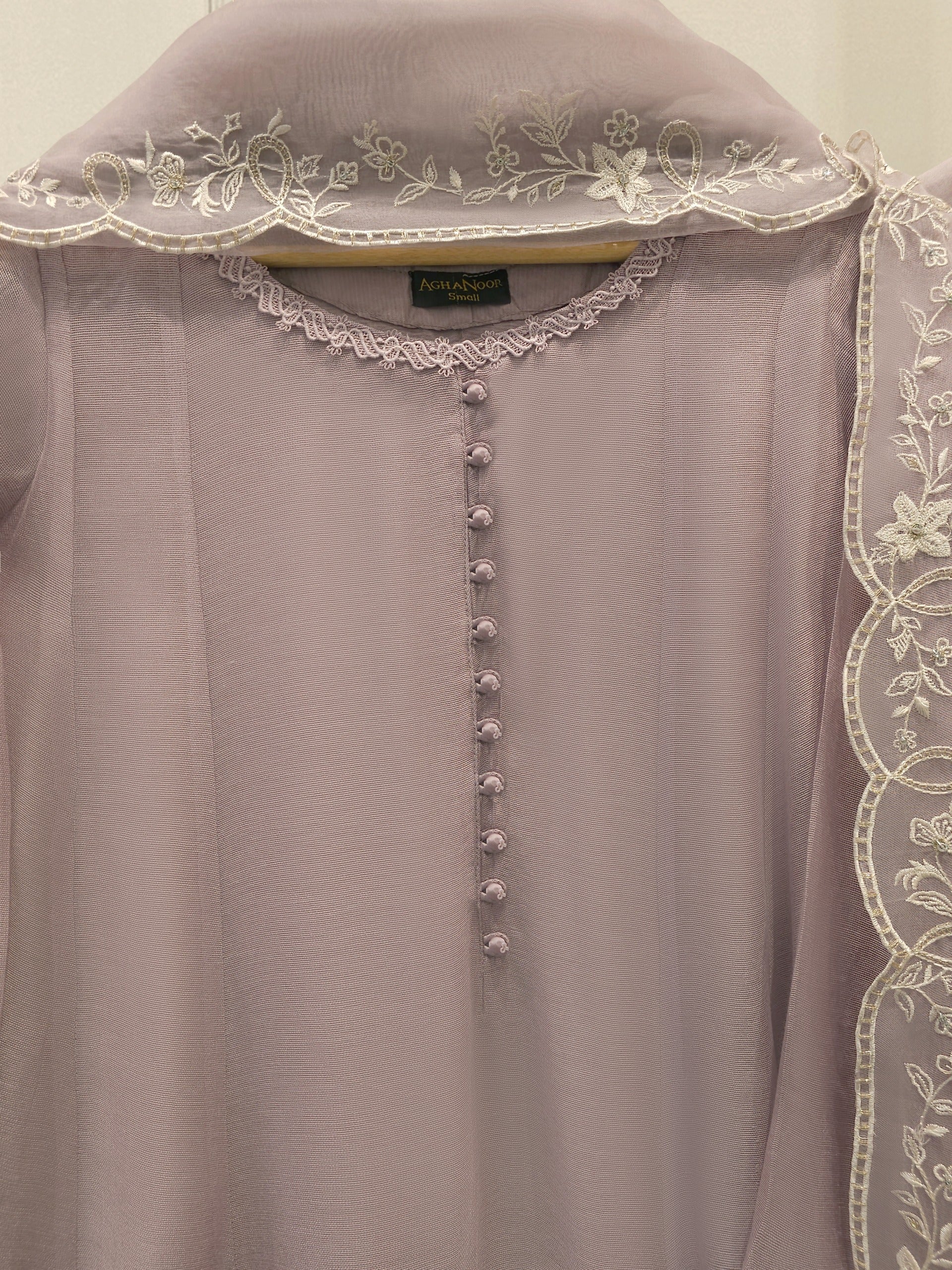 3 Piece - Pure Embroidered Cotton Net Suit S113485