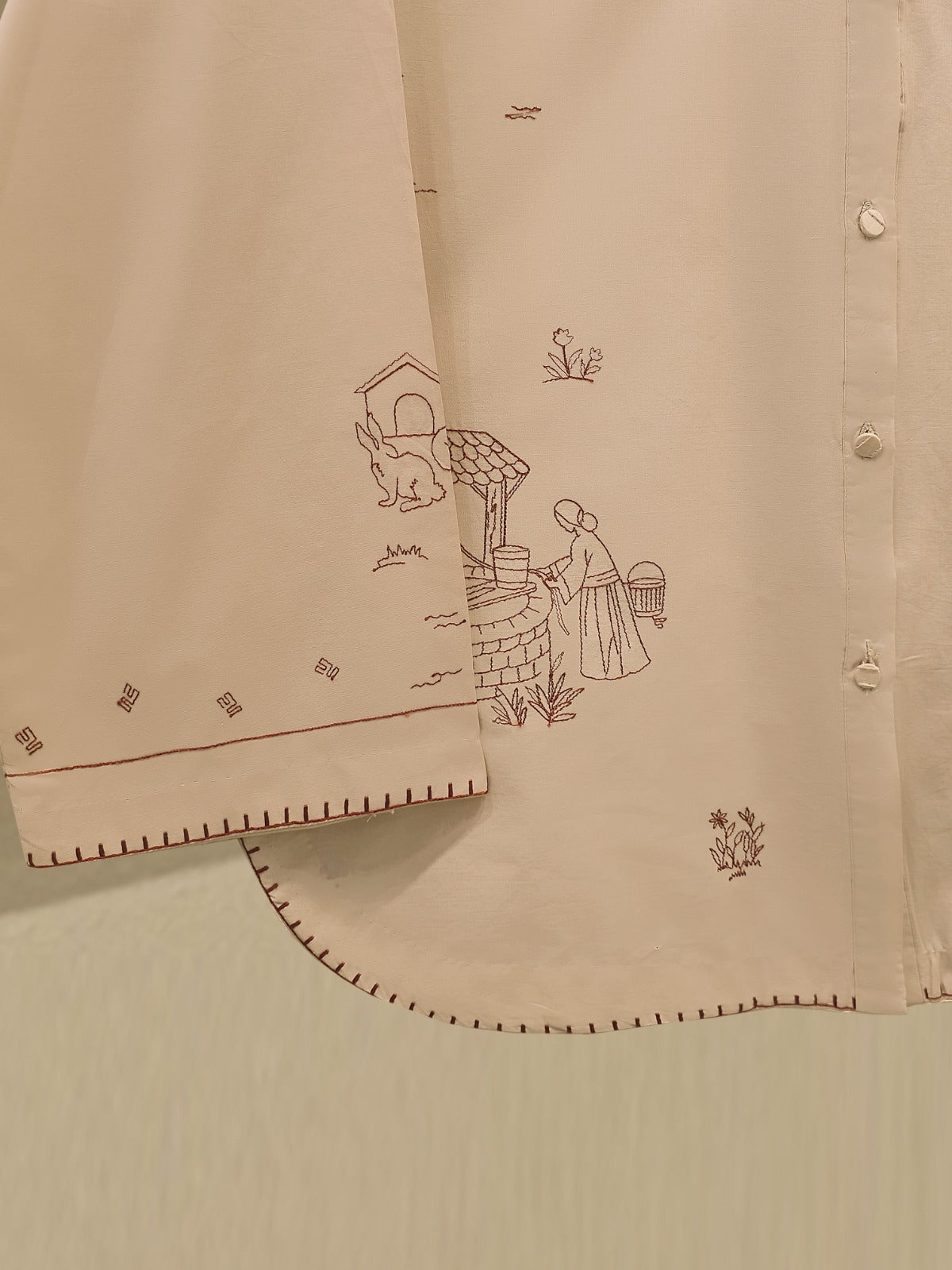 2 Piece - Embroidered Cambric Suit WS00264