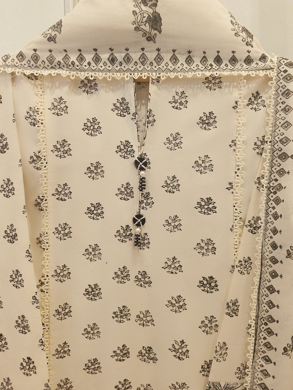3 Piece - Hand Block Printed Kora Cotton Suit  S113596