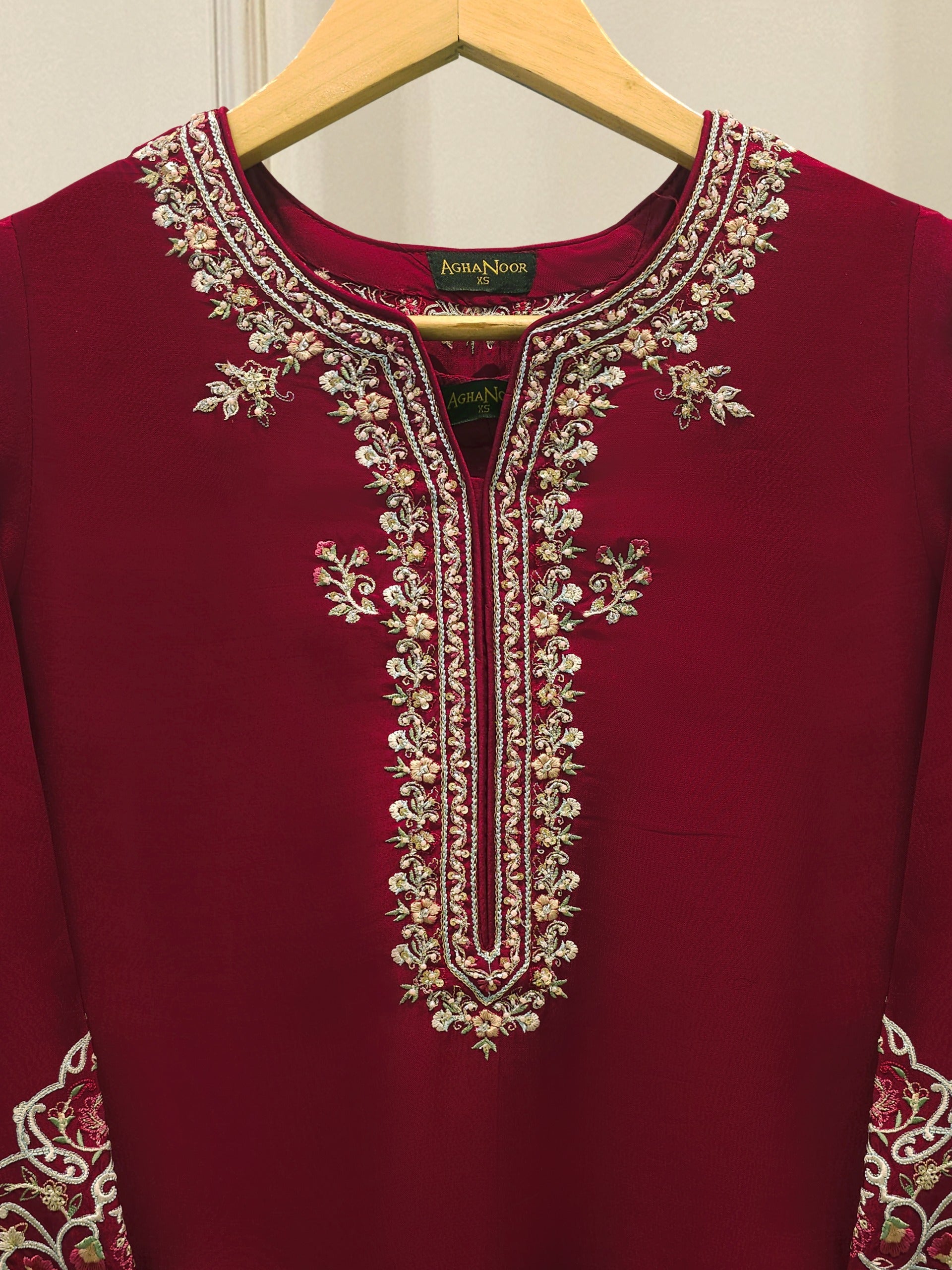 2 Piece- Pure Sheesha Silk Embroidered Suit S113616