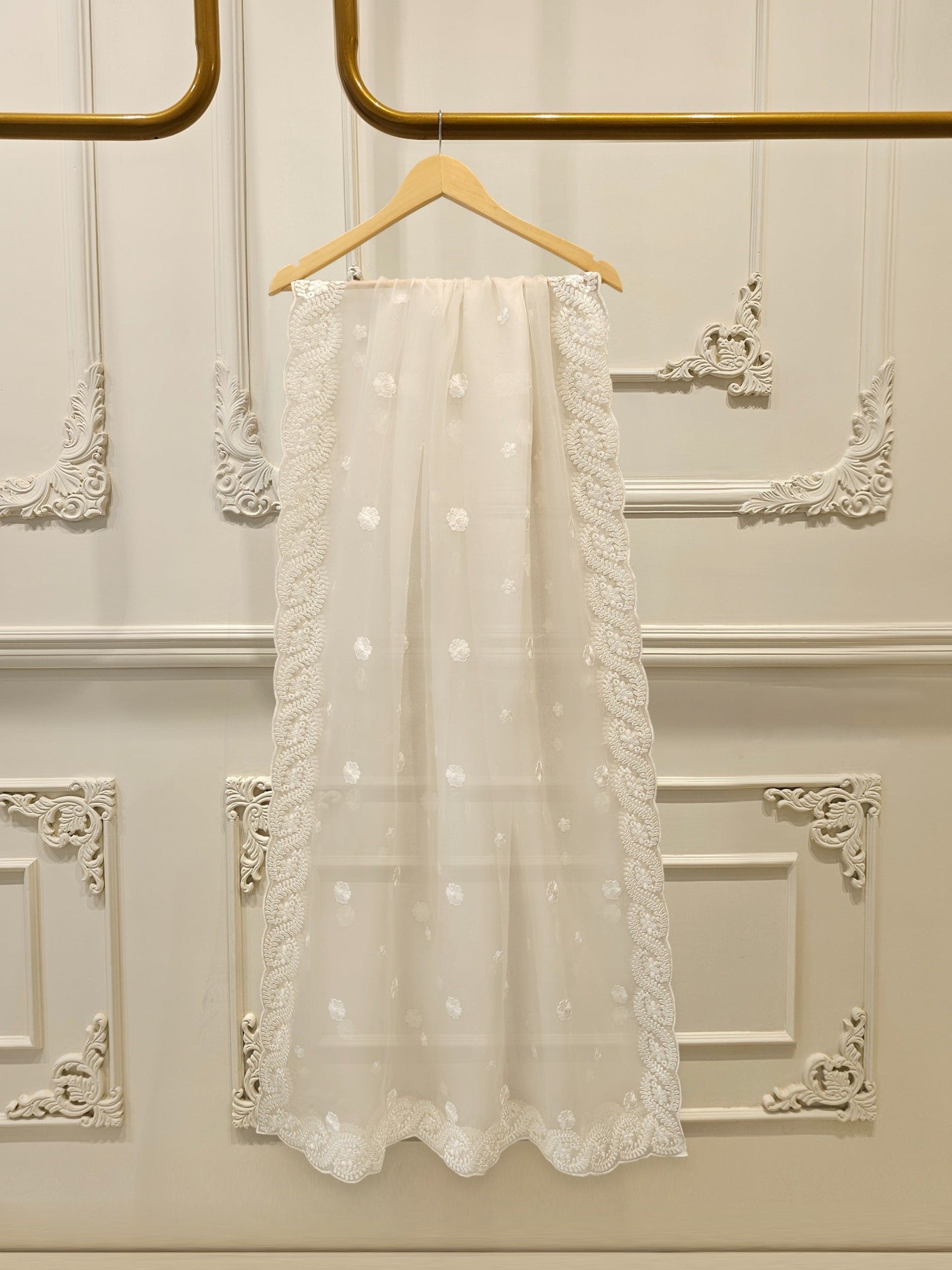Unstitched 3 Piece Pure Embroidered Cotton Net Suit S114058