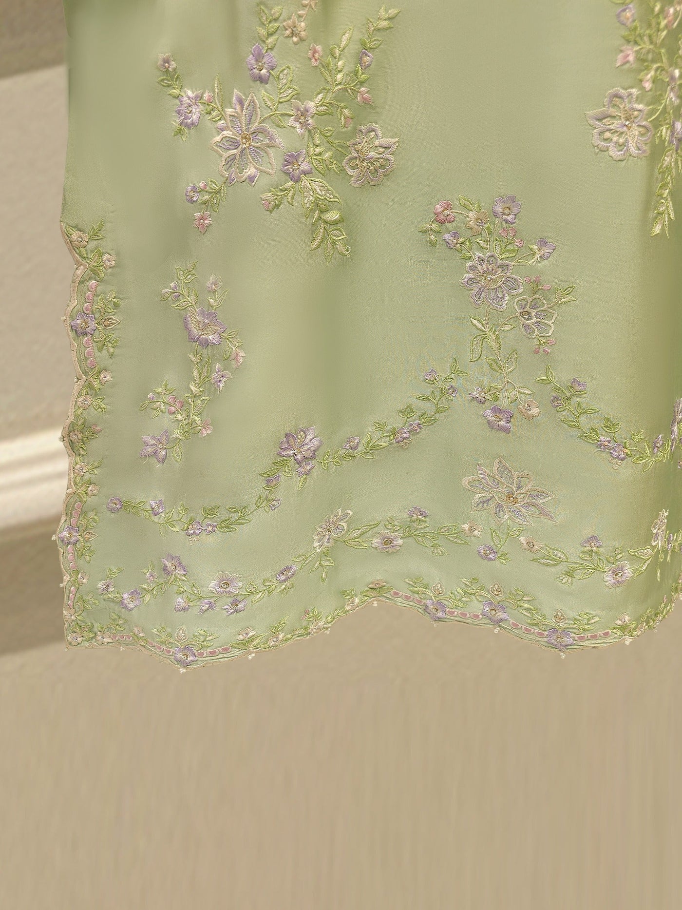 Pure Embroidered Sheesha Silk Shirt S114062