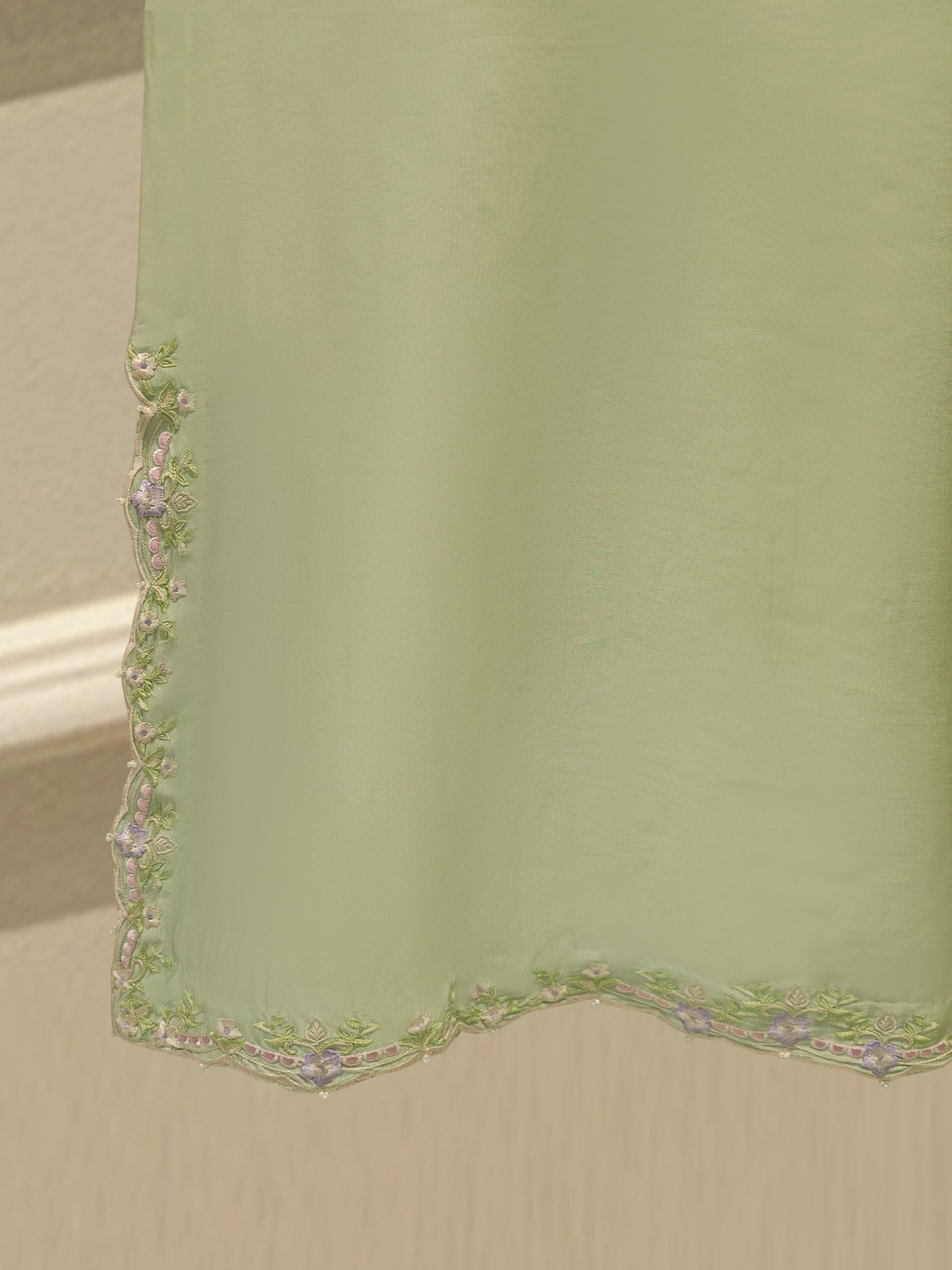 Pure Embroidered Sheesha Silk Shirt S114062