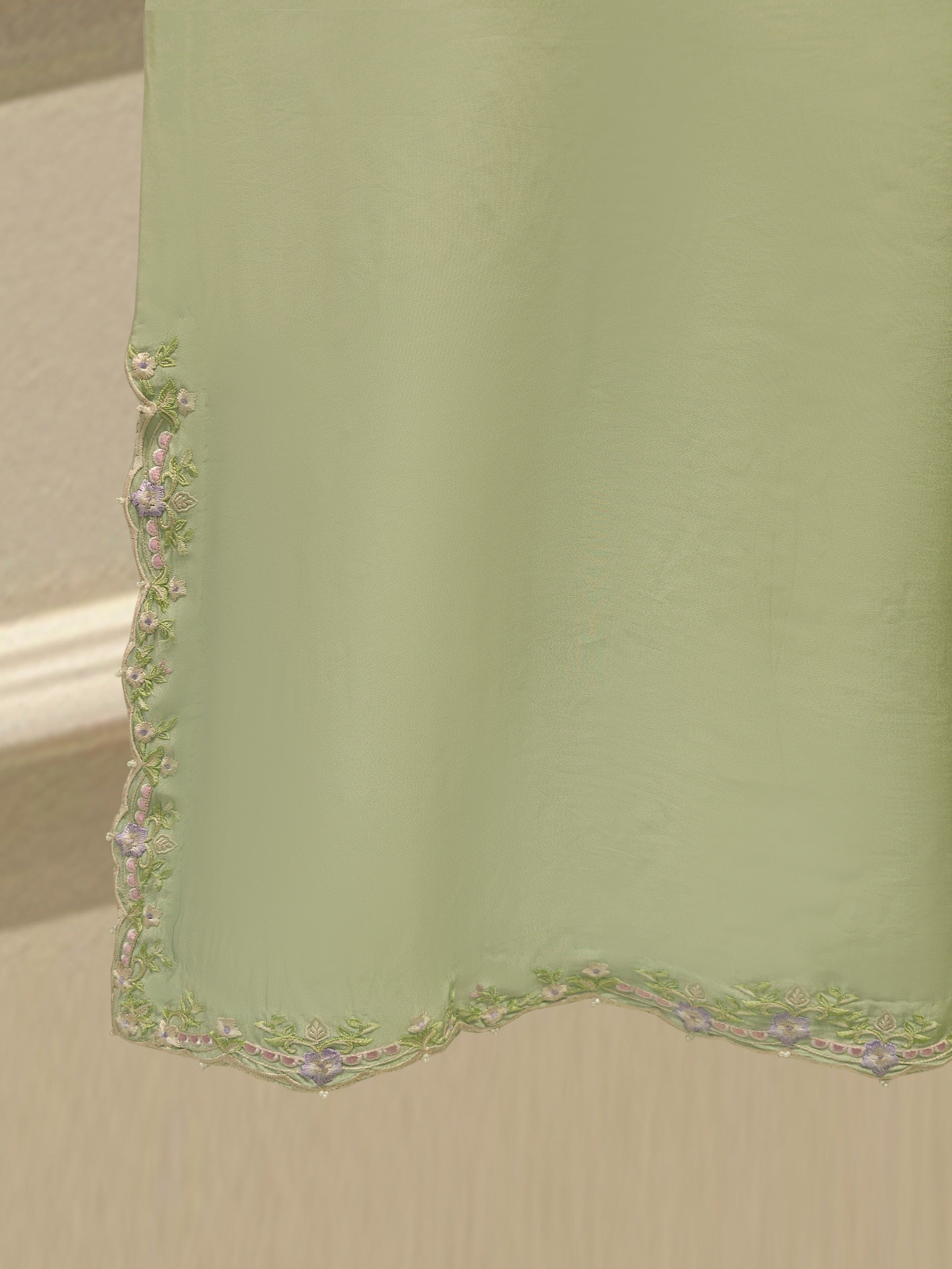 Pure Embroidered Sheesha Silk Shirt S114062