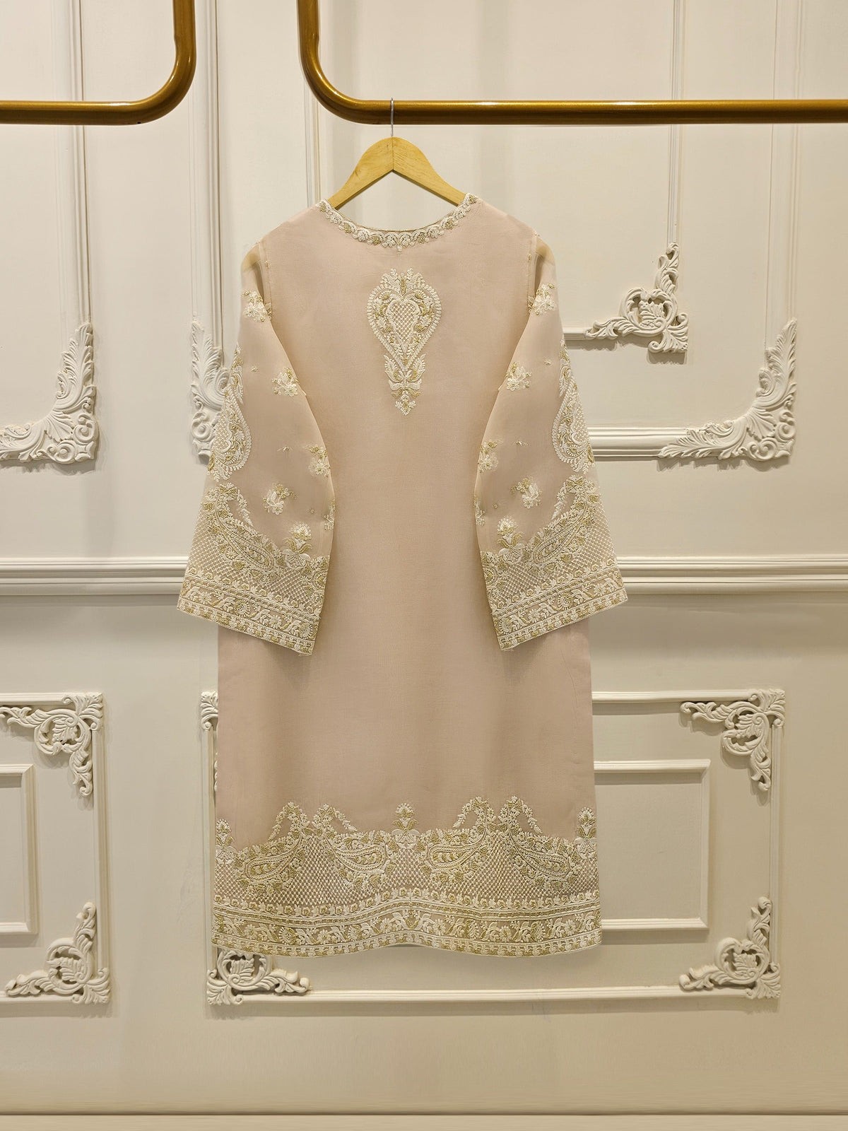 3 Piece - Pure Organza Embroidered Suit S114060