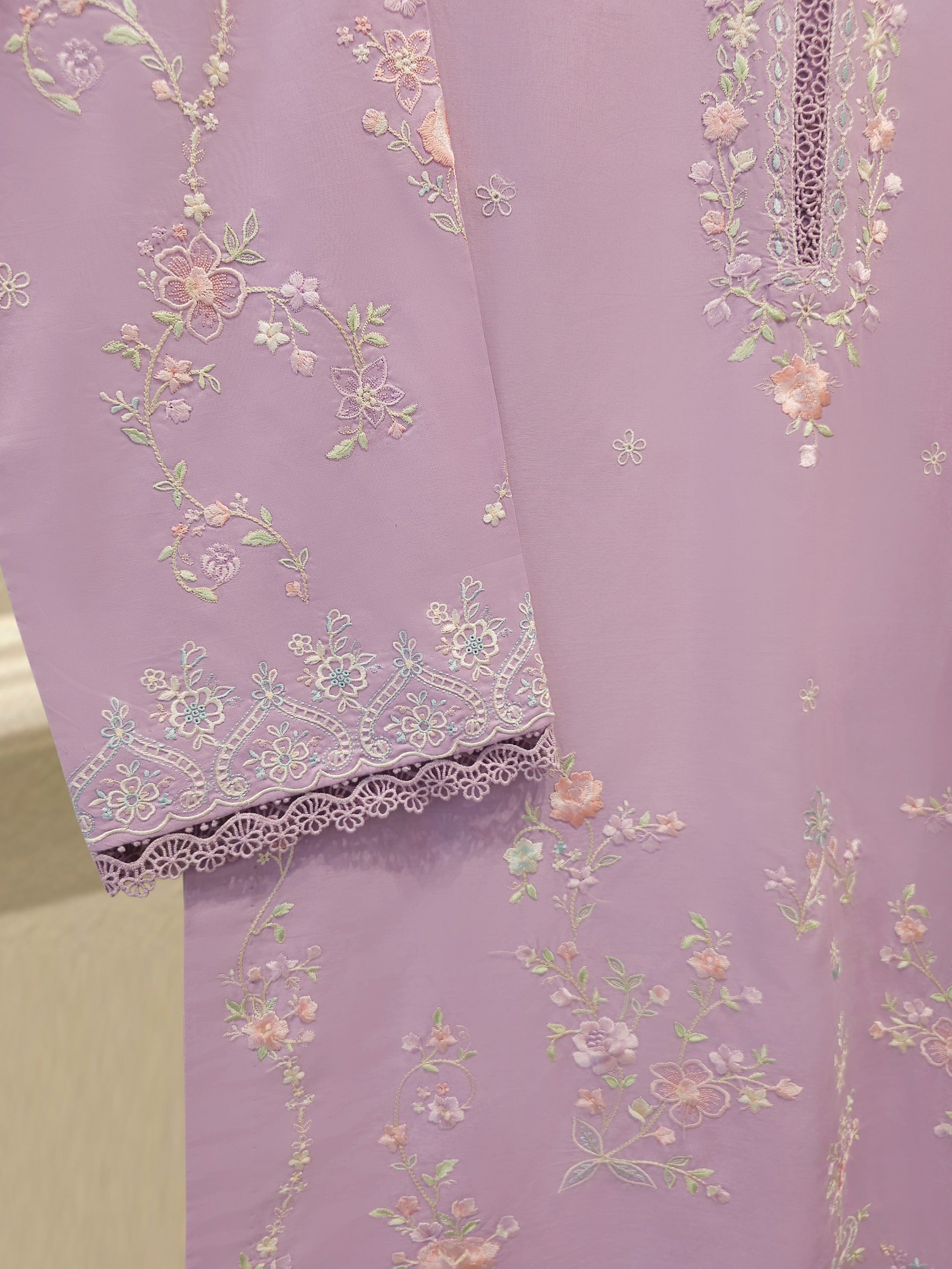2 Piece - Embroidered Cambric Suit S114087