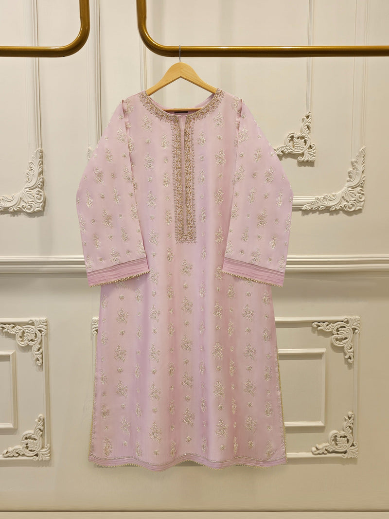 Pure Embroidered Sheesha Silk Shirt S114204