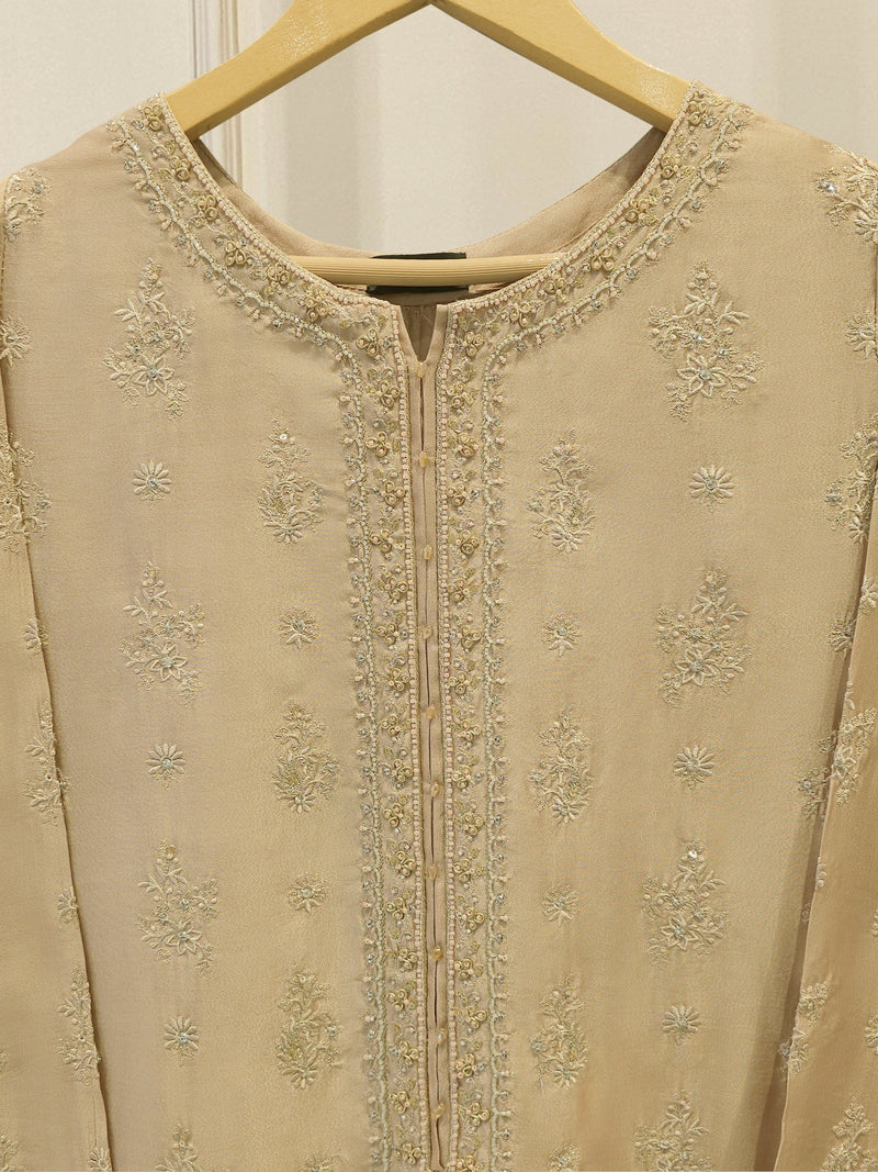 Pure Embroidered Sheesha Silk Shirt S114203