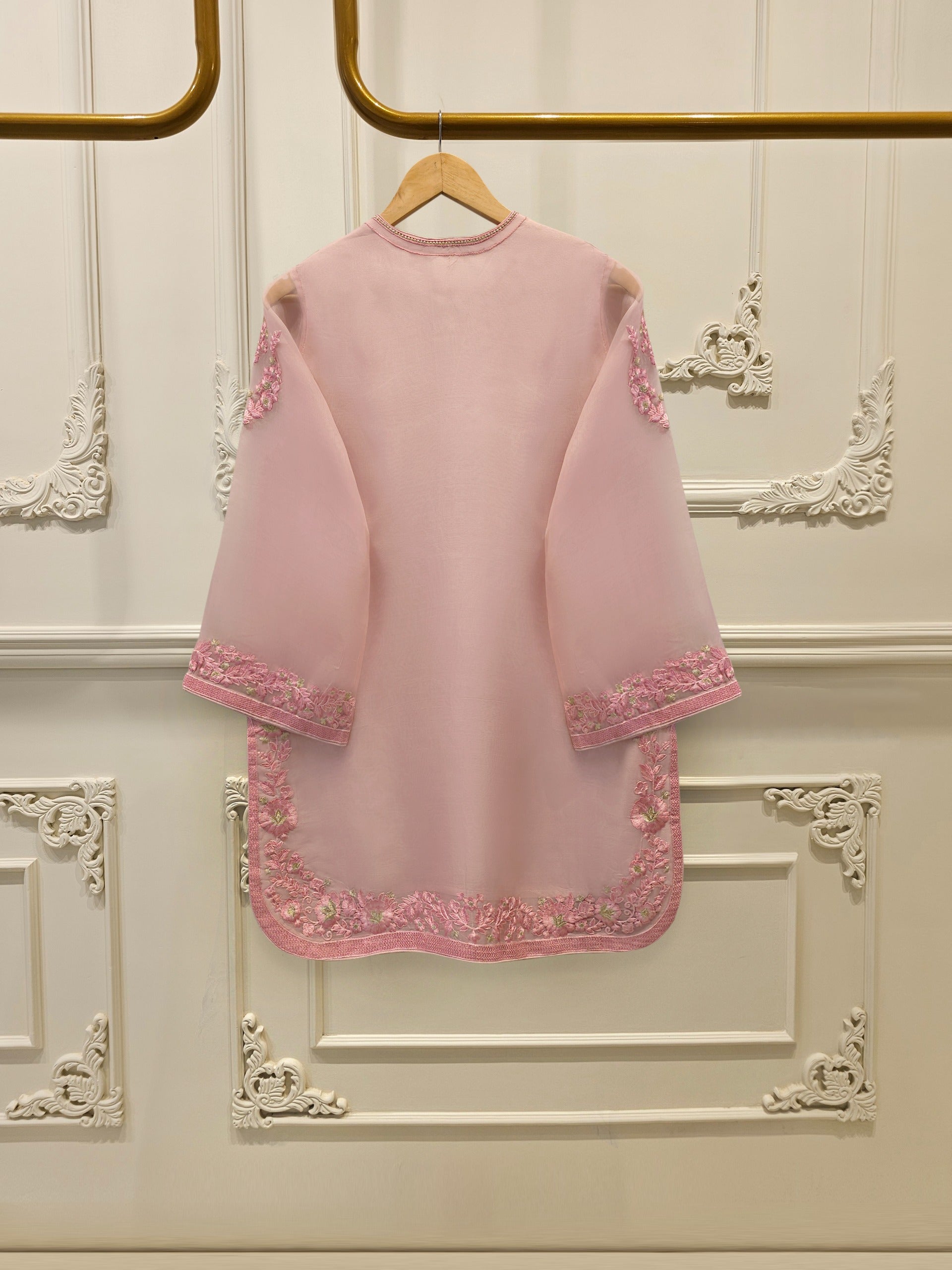 3 Piece - Pure Organza Embroidered Suit S114205