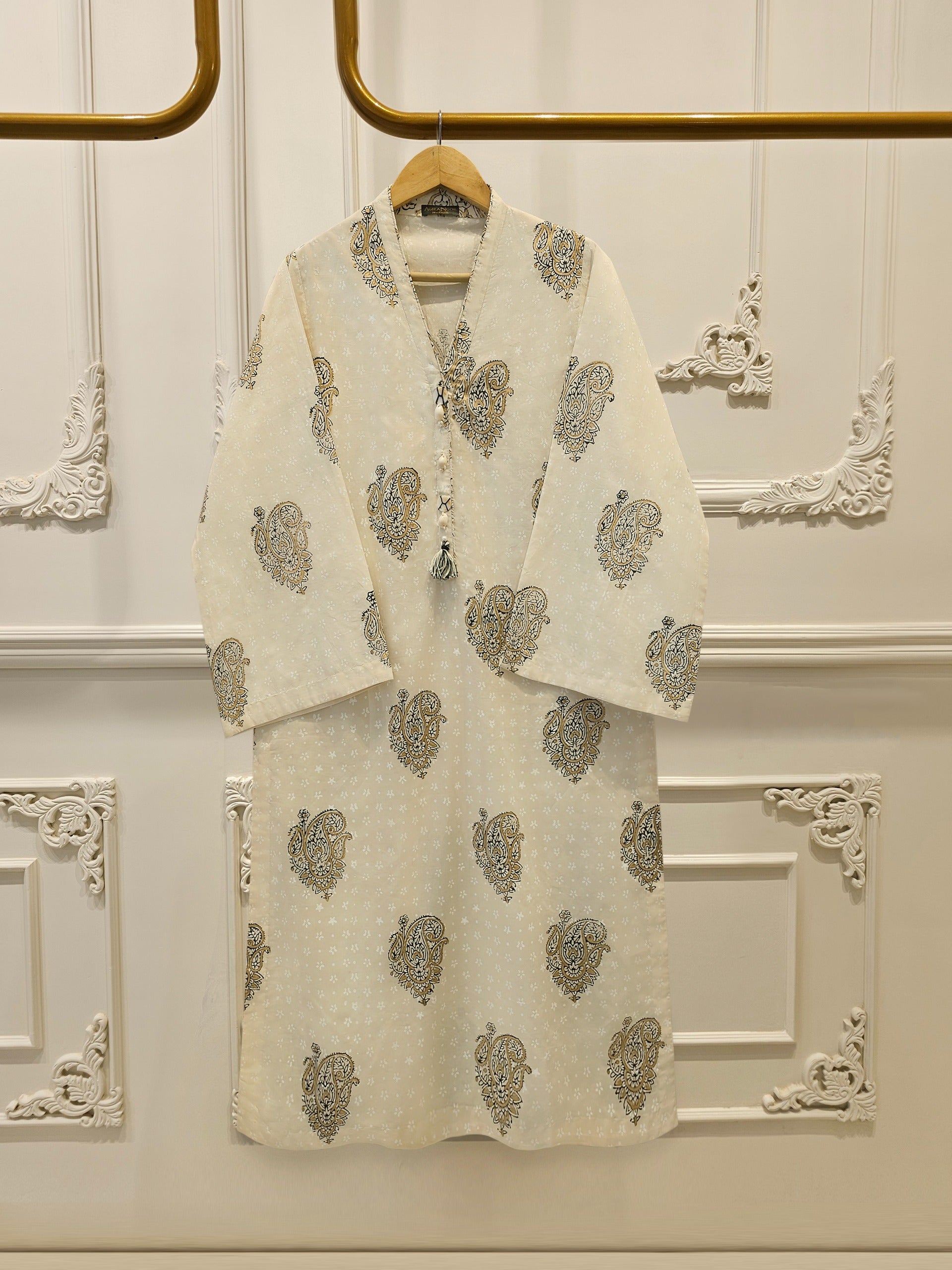 2 Piece - Hand Block Printed Kora Cotton Suit  S114220