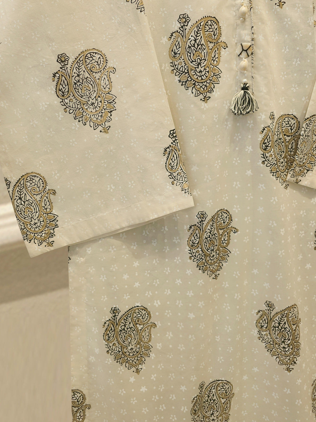 2 Piece - Hand Block Printed Kora Cotton Suit  S114220