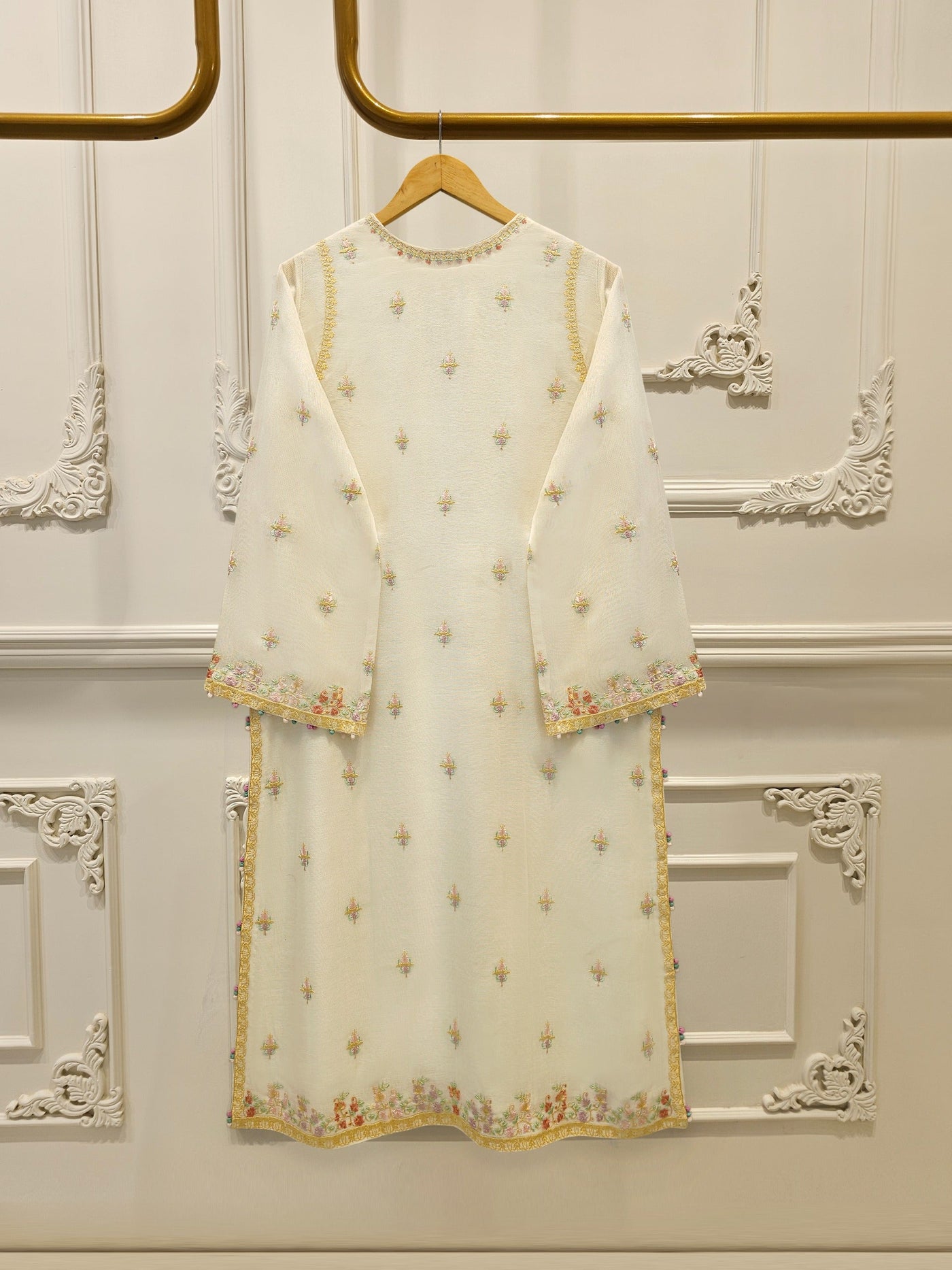 3 Piece - Pure Embroidered Cotton Net Suit S114236