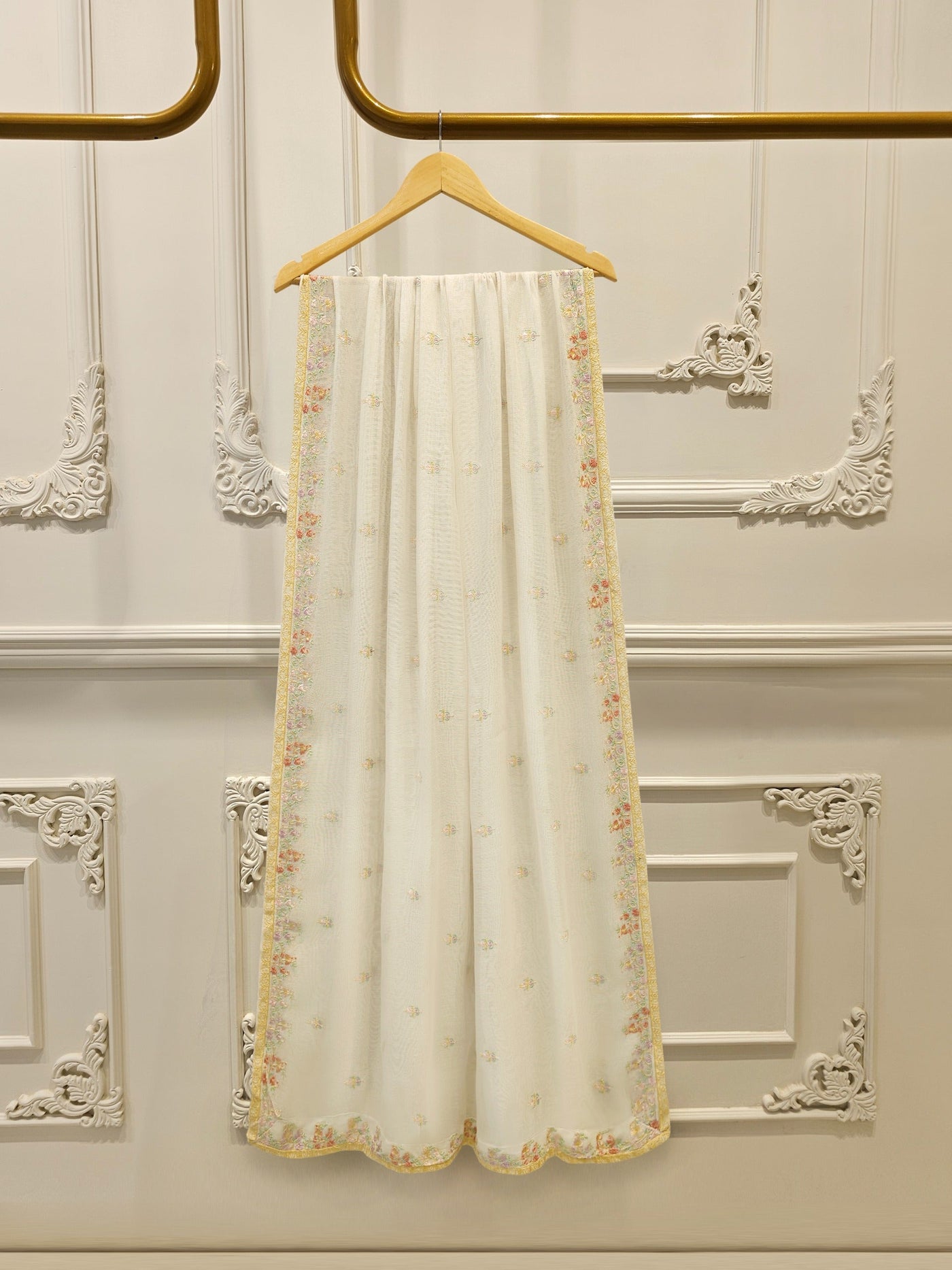 3 Piece - Pure Embroidered Cotton Net Suit S114236
