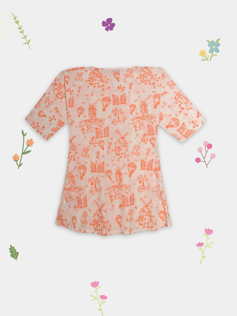 (Kids) Printed Cambric Shirt Kd-0038