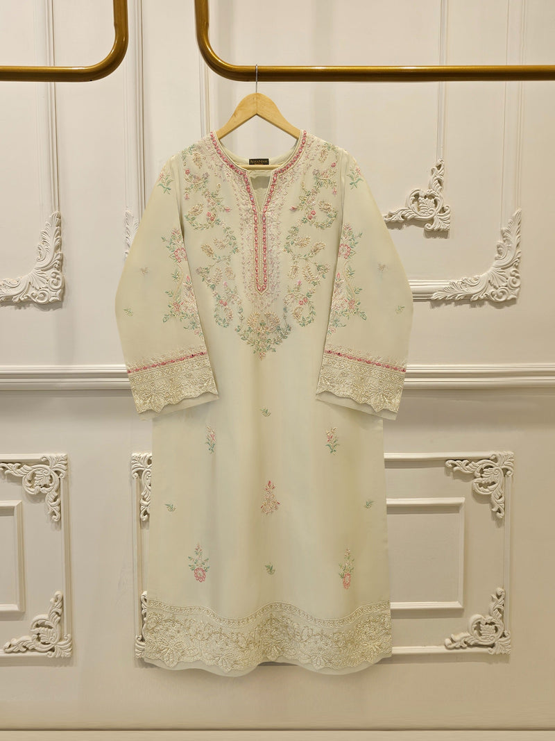 Pure Embroidered Sheesha Silk Shirt S113985