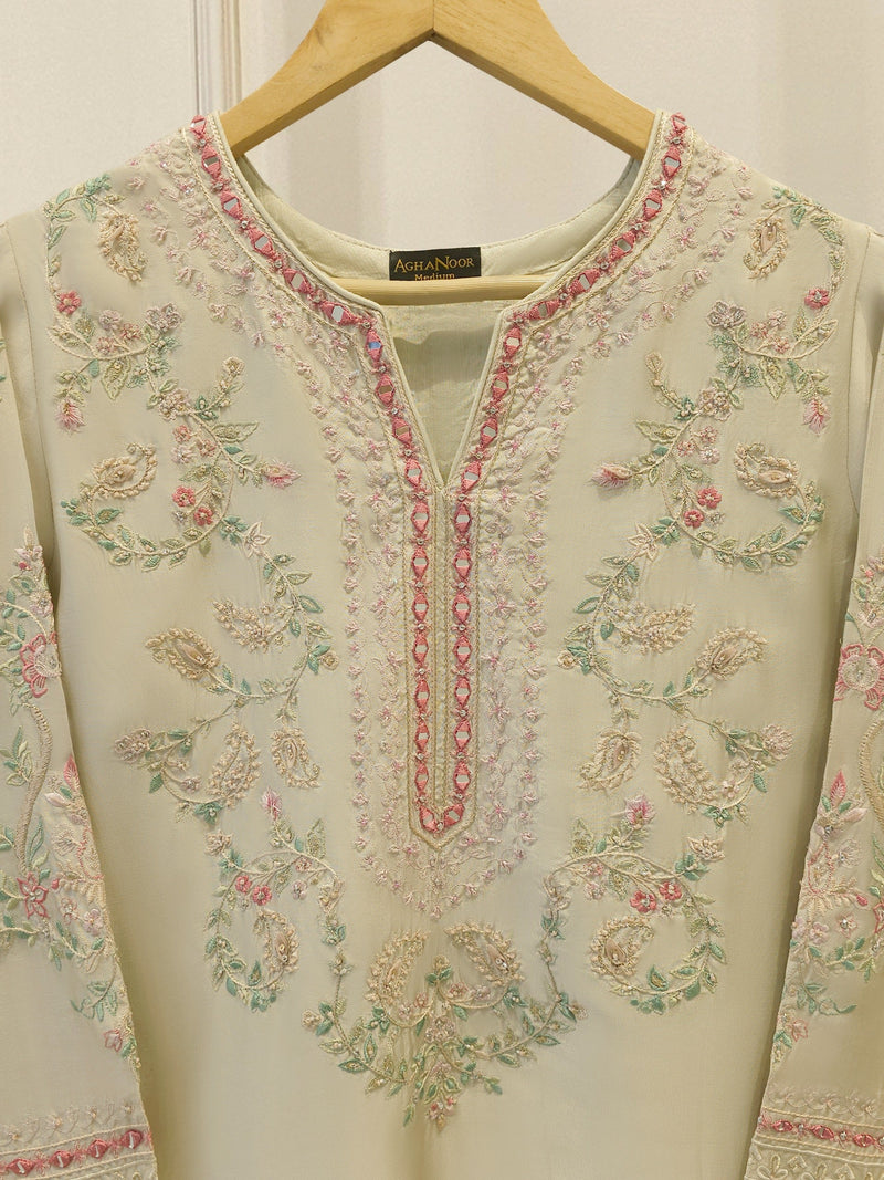 Pure Embroidered Sheesha Silk Shirt S113985
