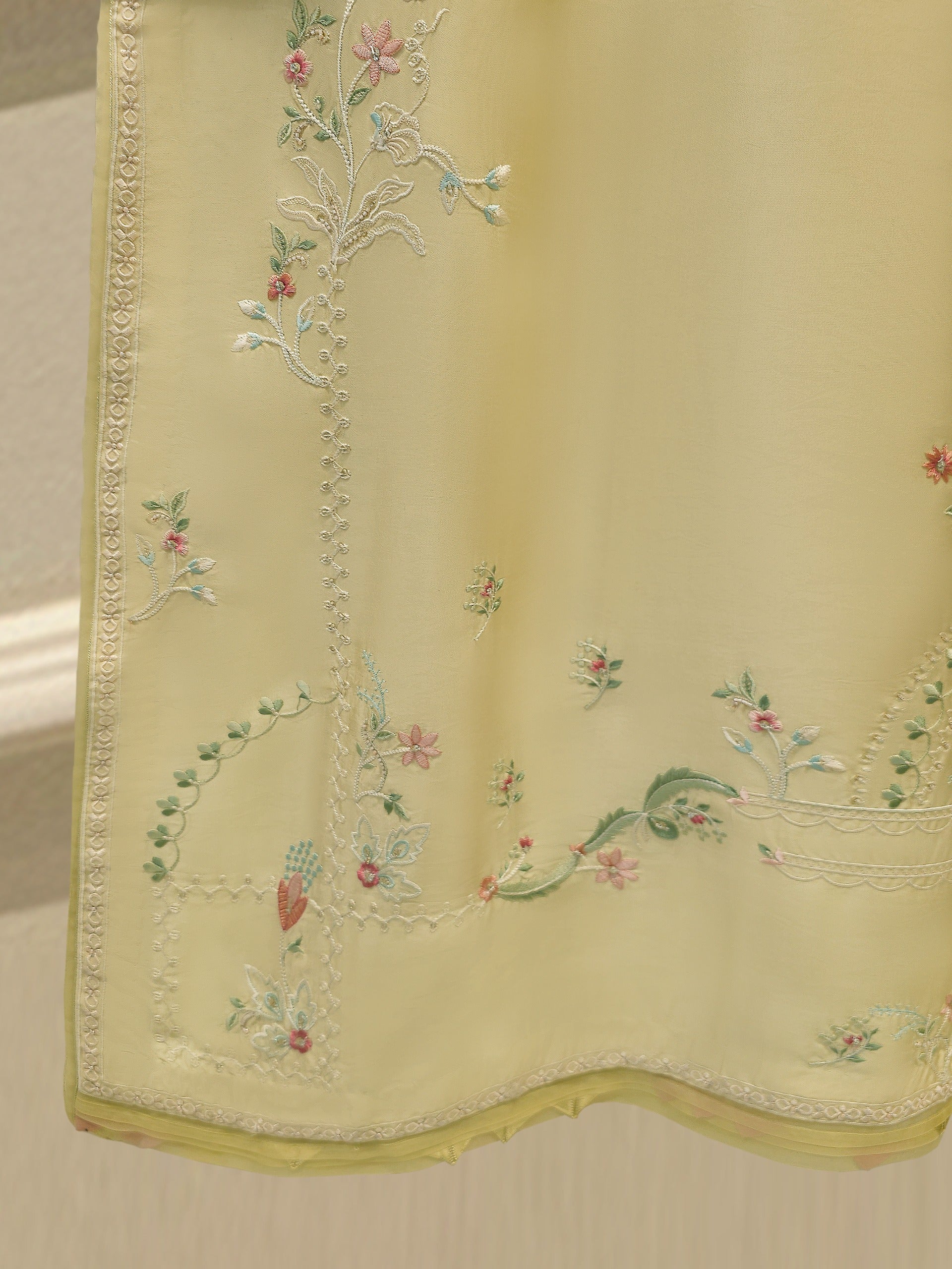 Pure Embroidered Sheesha Silk Shirt S114279