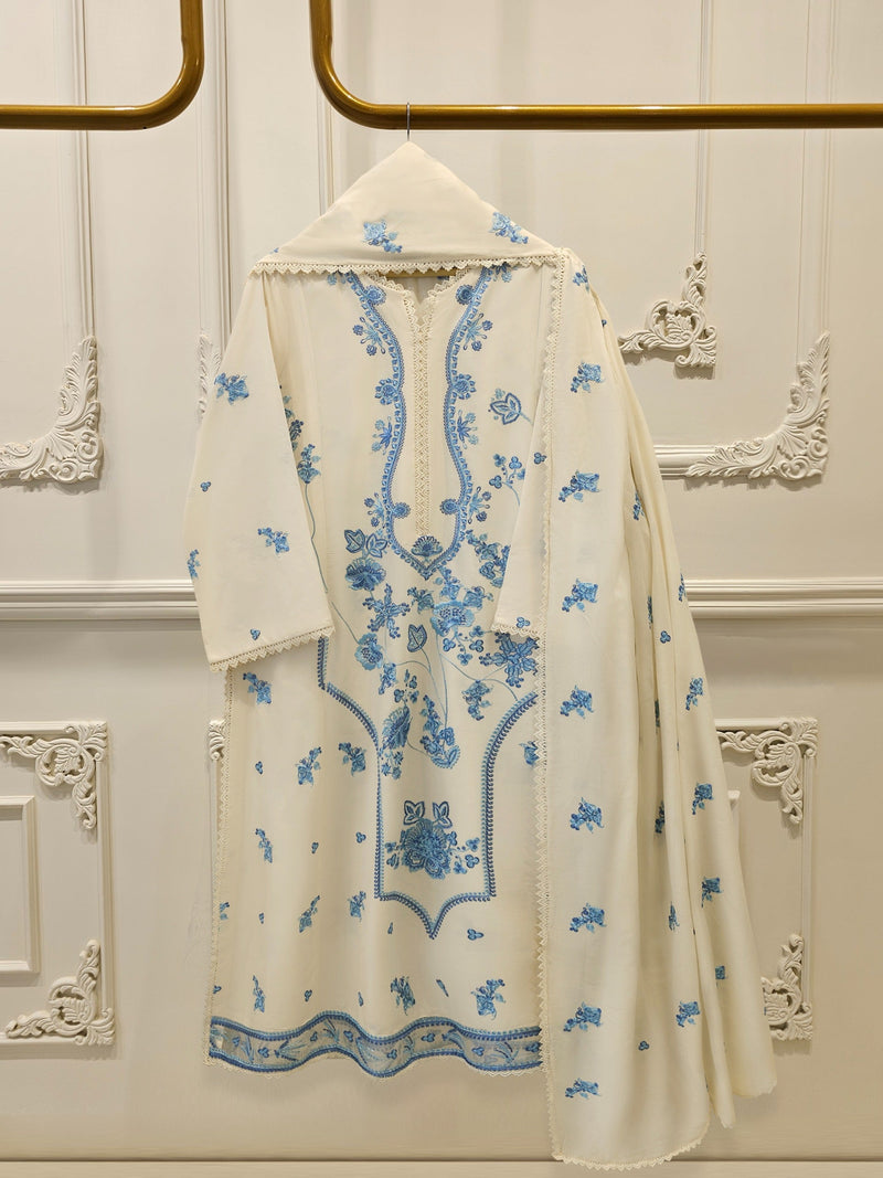 3 Piece - Embroidered Cambric Suit S114281