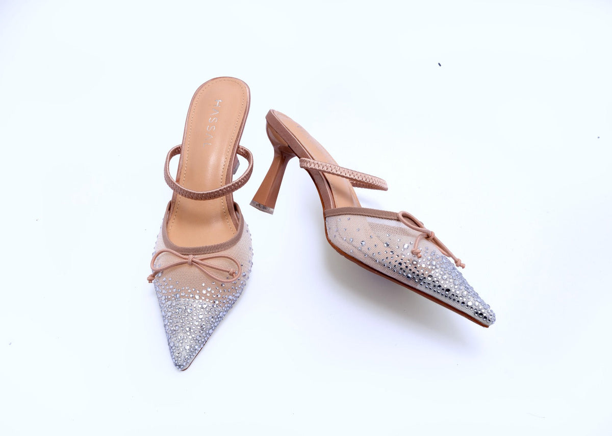 Lara Silver Mysh Crystal Heel