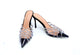 Define Black Silver White Strap Heel