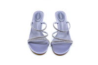 Aysa Silver Crystal Strap Heel