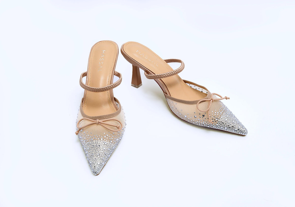 Lara Silver Mysh Crystal Heel