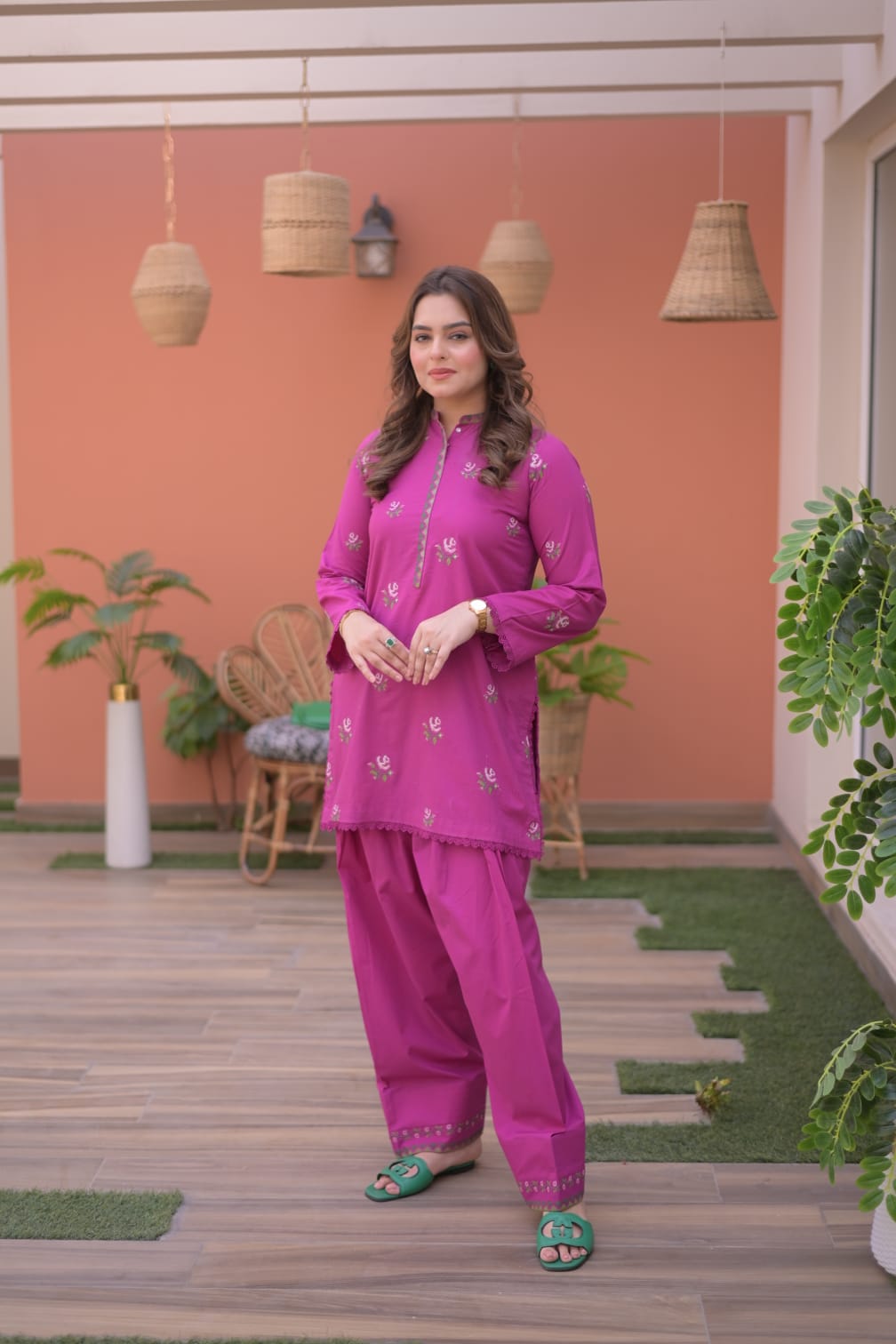 Aneelas Lawn Emb Shirt Trouser [SL-05] [Dispatch Time 2 Months]