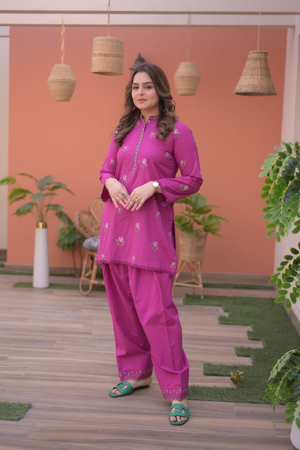 Aneelas Lawn Emb Shirt Trouser [SL-05] [Dispatch Time 2 Months]