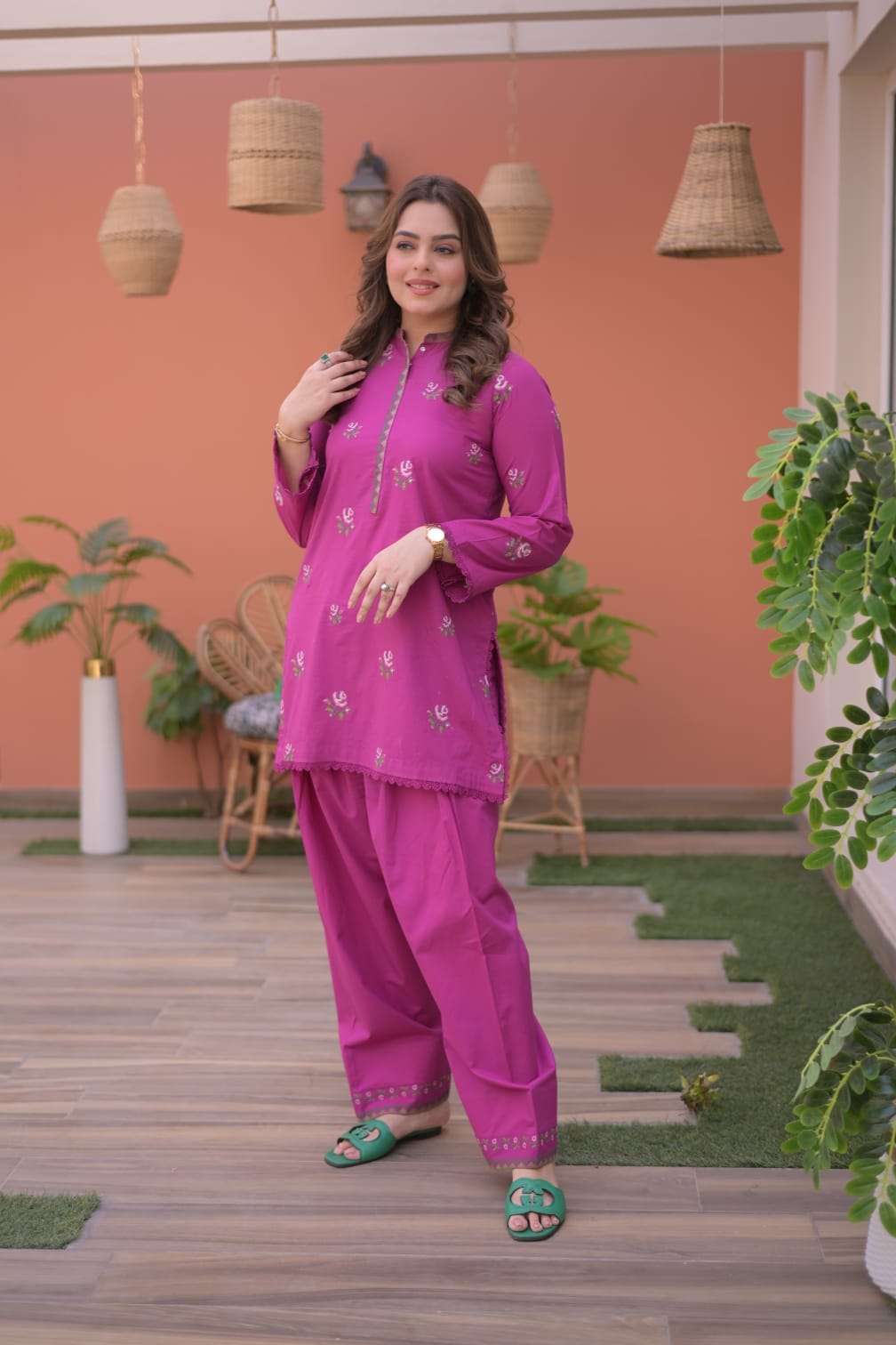 Aneelas Lawn Emb Shirt Trouser [SL-05] [Dispatch Time 2 Months]
