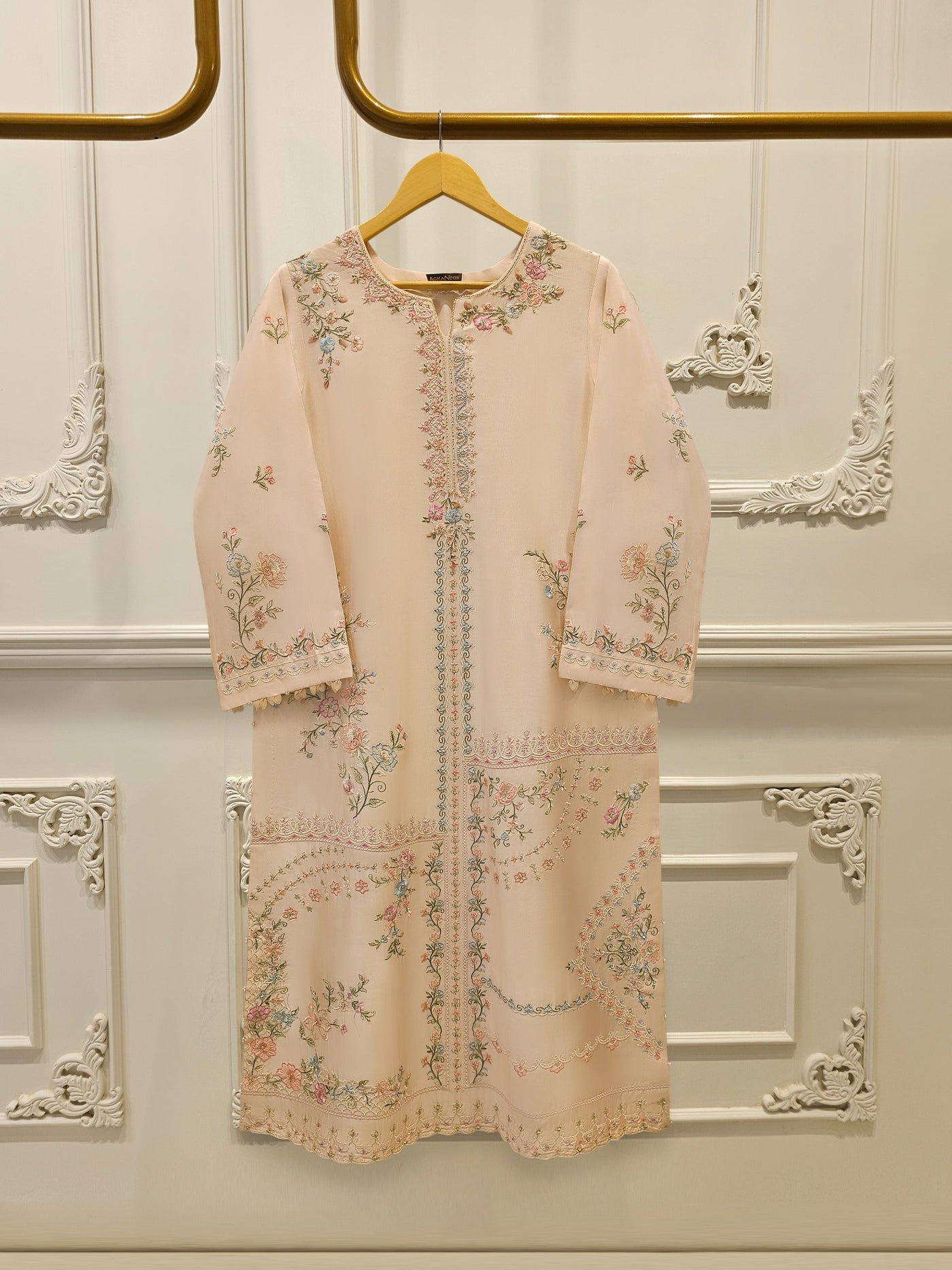Pure Embroidered Sheesha Silk Shirt S114317